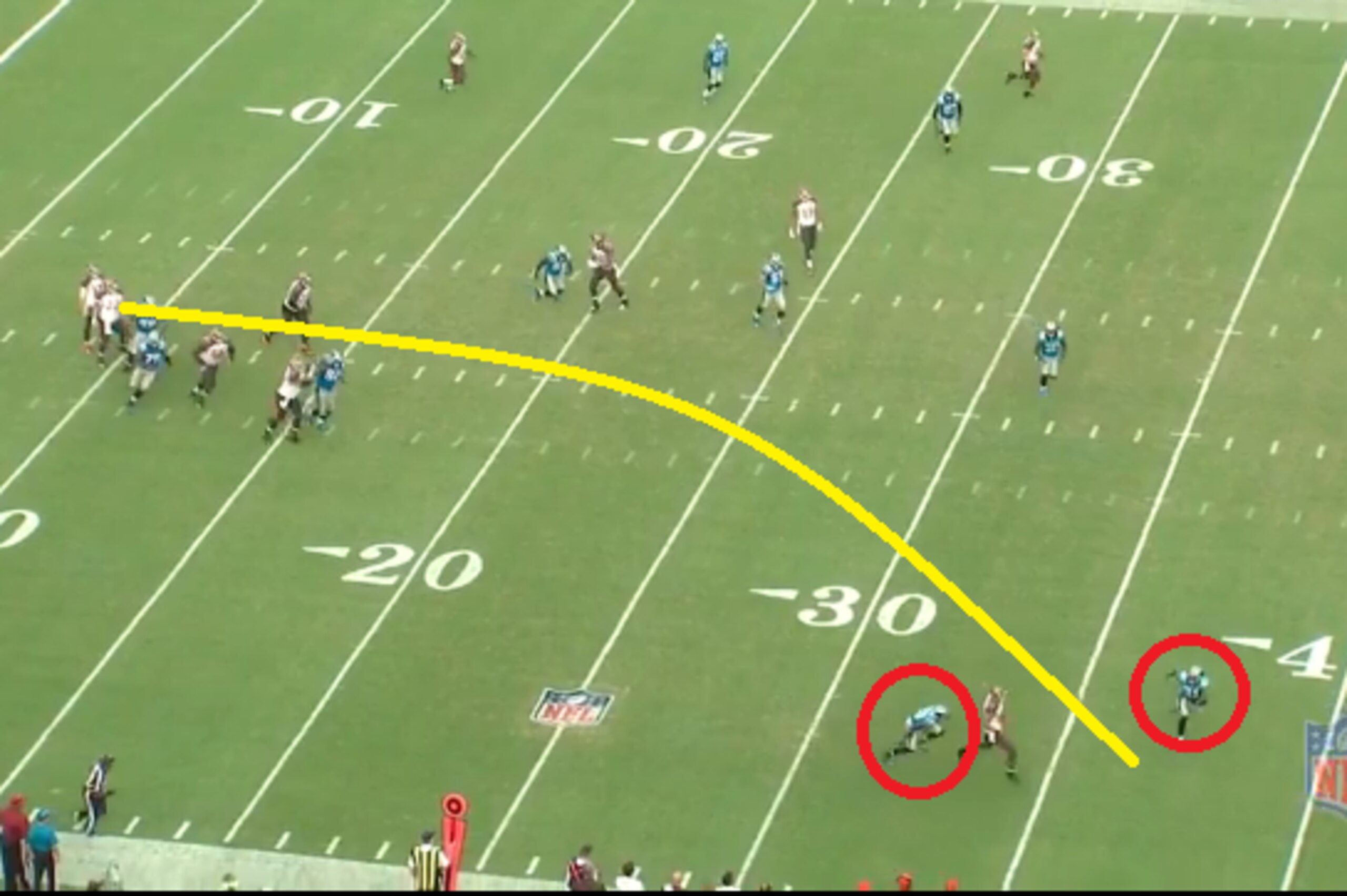 Incomplete pass from Josh McCown intended for Vincent Jackson.