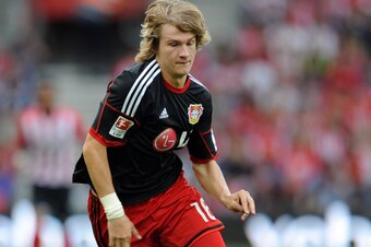 SOUTHAMPTON, ENGLAND - AUGUST 09: Tin Jedvaj of Bayer Leverkusen during the pre season friendly match between Southampton and Bayer Leverkusen at St Mary's Stadium on August 9, 2014 in Southampton, England. (Photo by Robin Parker/Getty Images)
