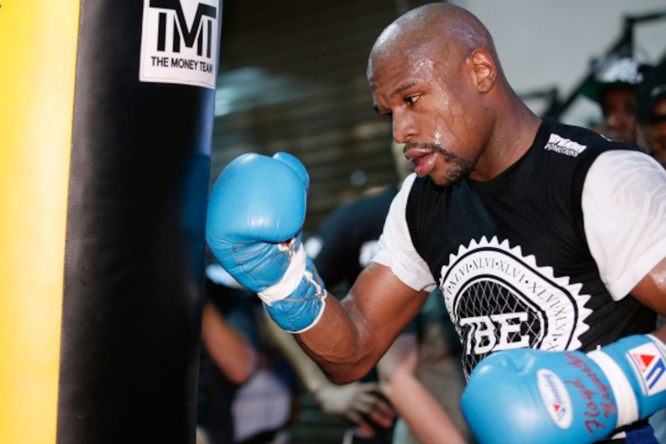 LAS VEGAS, NV - SEPTEMBER 02: Boxer Floyd Mayweather Jr. works out at the Mayweather Boxing Club on September 2, 2014 in Las Vegas, Nevada. Mayweather Jr. will defend his WBC/WBA welterweight titles against Marcos Maidana on September 13 in Las Vegas. ( LAS VEGAS, NV - SEPTEMBER 02: Boxer Floyd Mayweather Jr. works out at the Mayweather Boxing Club on September 2, 2014 in Las Vegas, Nevada. Mayweather Jr. will defend his WBC/WBA welterweight titles against Marcos Maidana on September 13 in Las Vegas. (