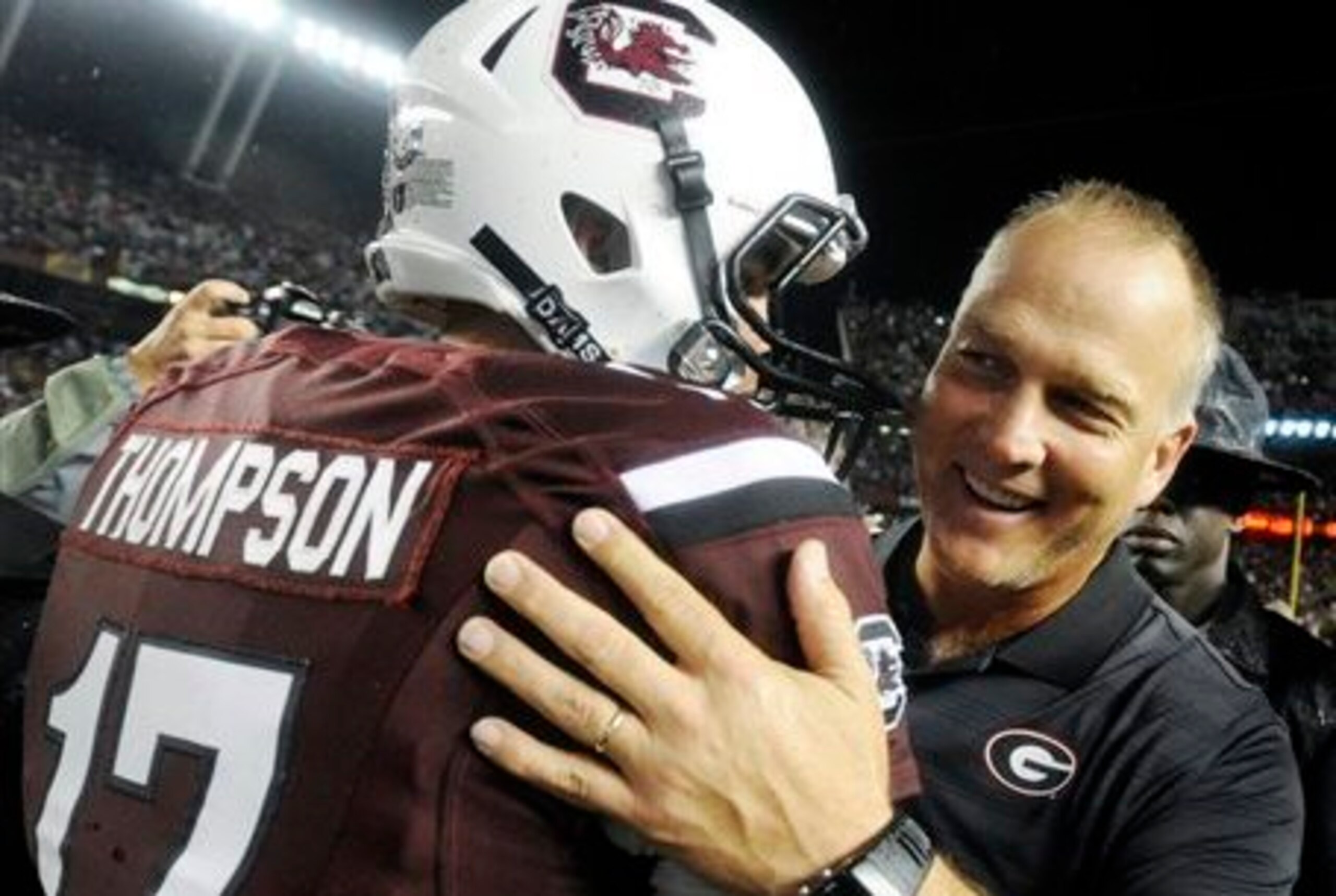 South Carolina QB Dylan Thompson and Georgia head coach Mark Richt