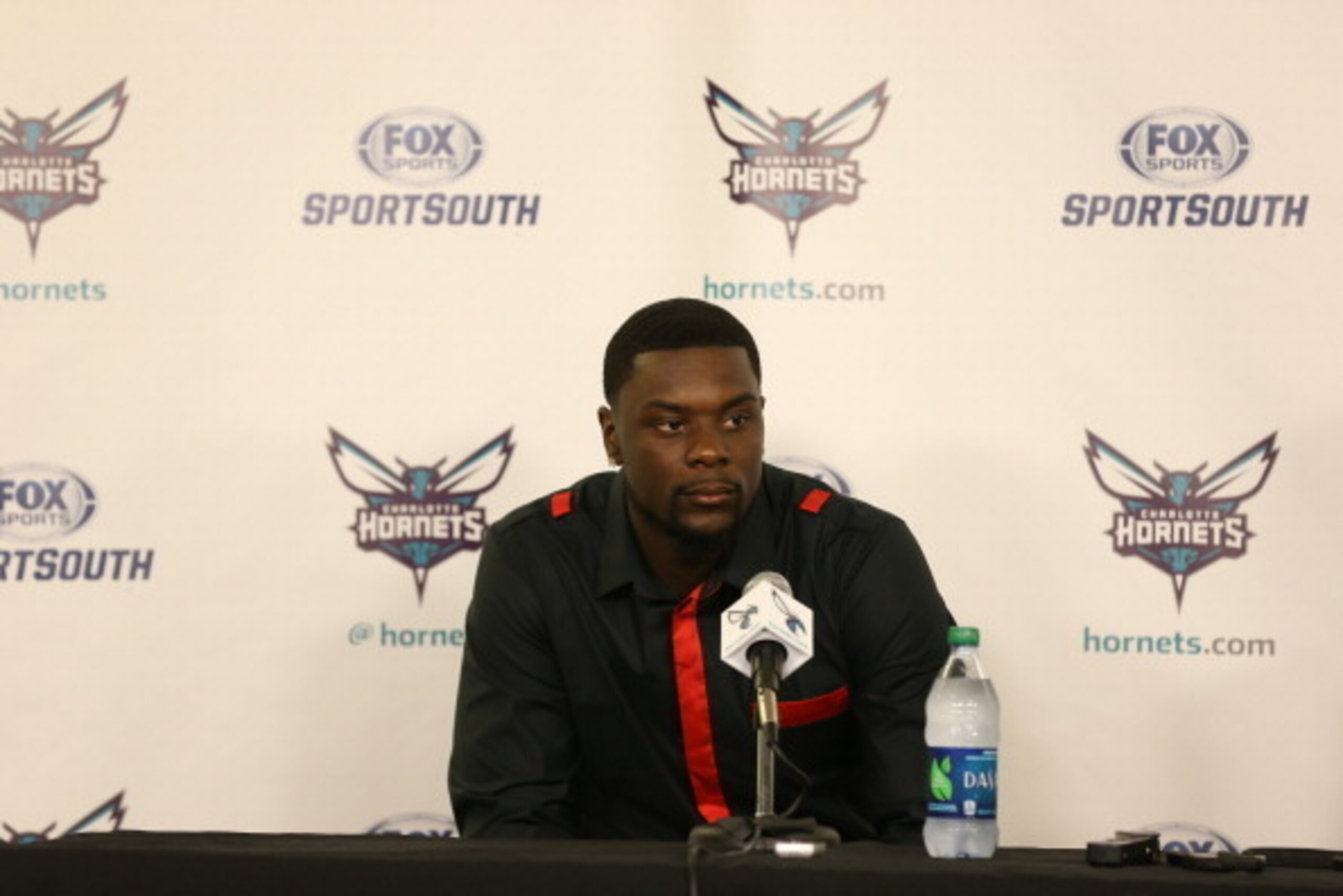 CHARLOTTE, NC - JULY 18: Charlotte Hornets announce the signing of Lance Stephenson to the media at Time Warner Cable Arena on July 18, 2014 in Charlotte, North Carolina. NOTE TO USER: User expressly acknowledges and agrees that, by downloading and or u CHARLOTTE, NC - JULY 18: Charlotte Hornets announce the signing of Lance Stephenson to the media at Time Warner Cable Arena on July 18, 2014 in Charlotte, North Carolina. NOTE TO USER: User expressly acknowledges and agrees that, by downloading and or u