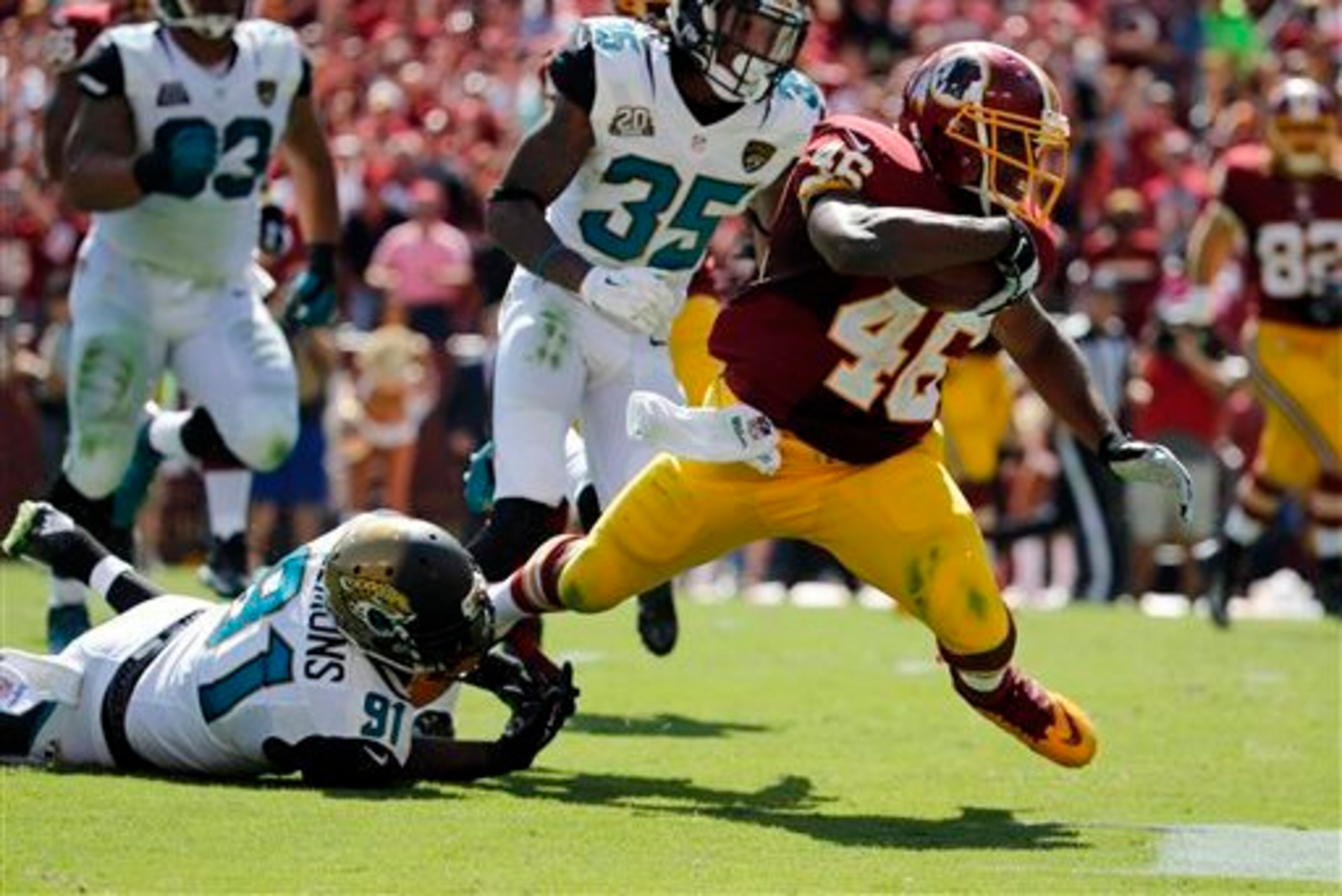 Griffin's absence meant the offensive focus rightly went back to Alfred Morris.