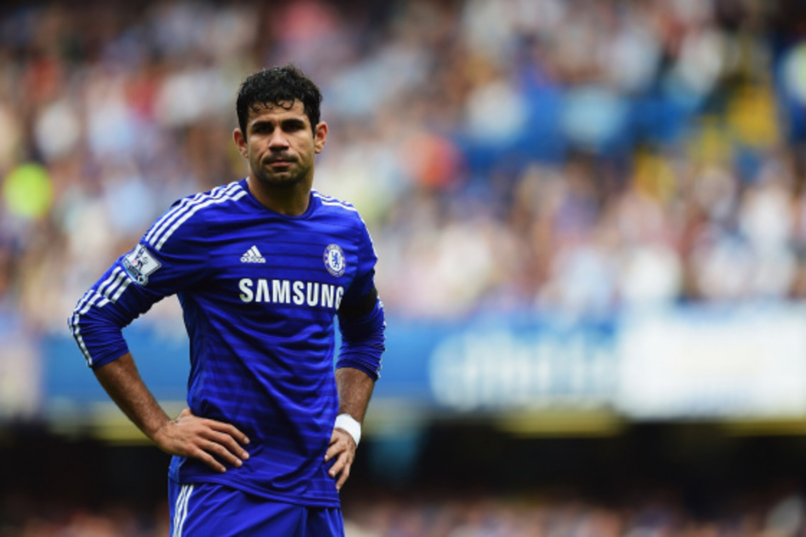 LONDON, ENGLAND - SEPTEMBER 13:  Diego Costa of Chelsea looks on during the Barclays Premier League match between Chelsea and Swansea City at Stamford Bridge on September 13, 2014 in London, England.  (Photo by Jamie McDonald/Getty Images)