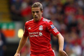 LIVERPOOL, ENGLAND - AUGUST 06:  Jordan Henderson of Liverpool in action during the pre season friendly match between Liverpool and Valencia at Anfield on August 6, 2011 in Liverpool, England.  (Photo by Clive Brunskill/Getty Images)