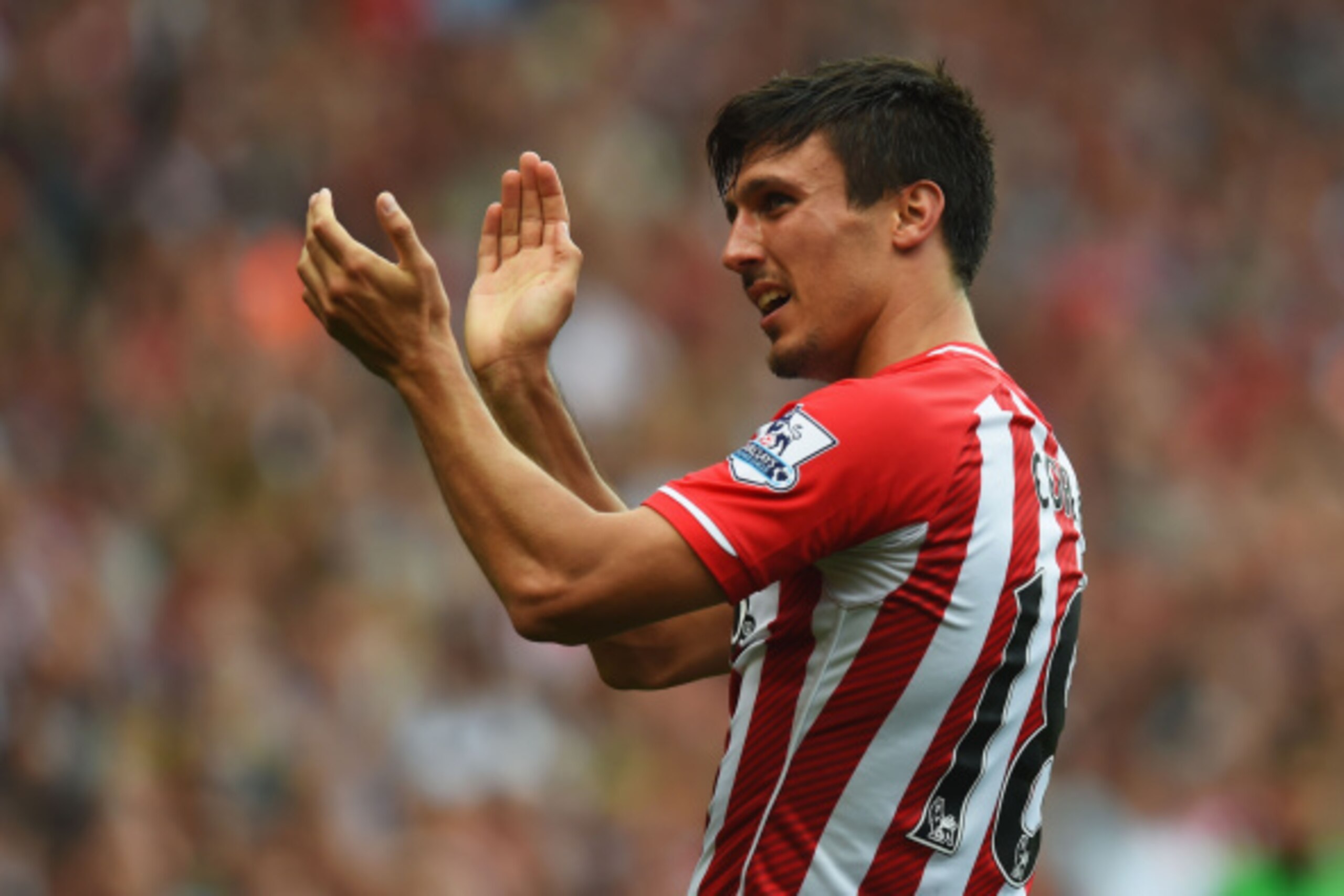 SOUTHAMPTON, ENGLAND - SEPTEMBER 13:  Jack Cork of Southampton applauds the crowd during the Barclays Premier League match between Southampton and Newcastle United at St Mary's Stadium on September 13, 2014 in Southampton, England.  (Photo by Mike Hewitt/