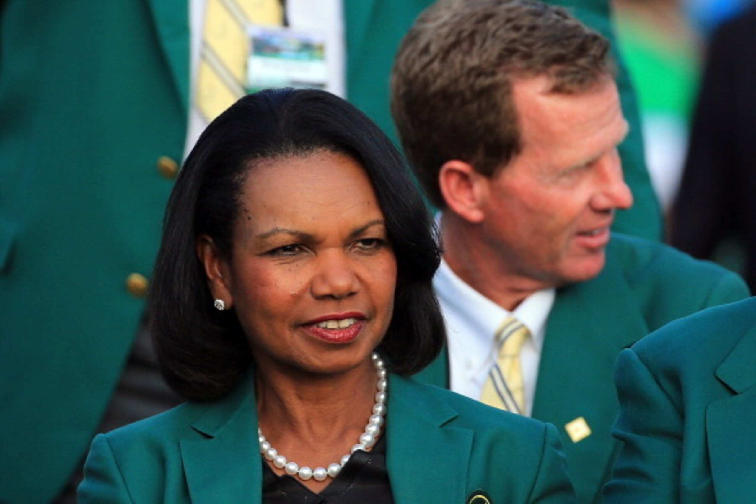 AUGUSTA, GA - APRIL 13:  Member Condoleezza Rice looks on during the Green Jacket Presentation during the final round of the 2014 Masters Tournament at Augusta National Golf Club on April 13, 2014 in Augusta, Georgia.  (Photo by David Cannon/Getty Images)