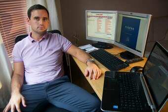 Will Wilde at his workstation, with Fidens programs at work on his screens