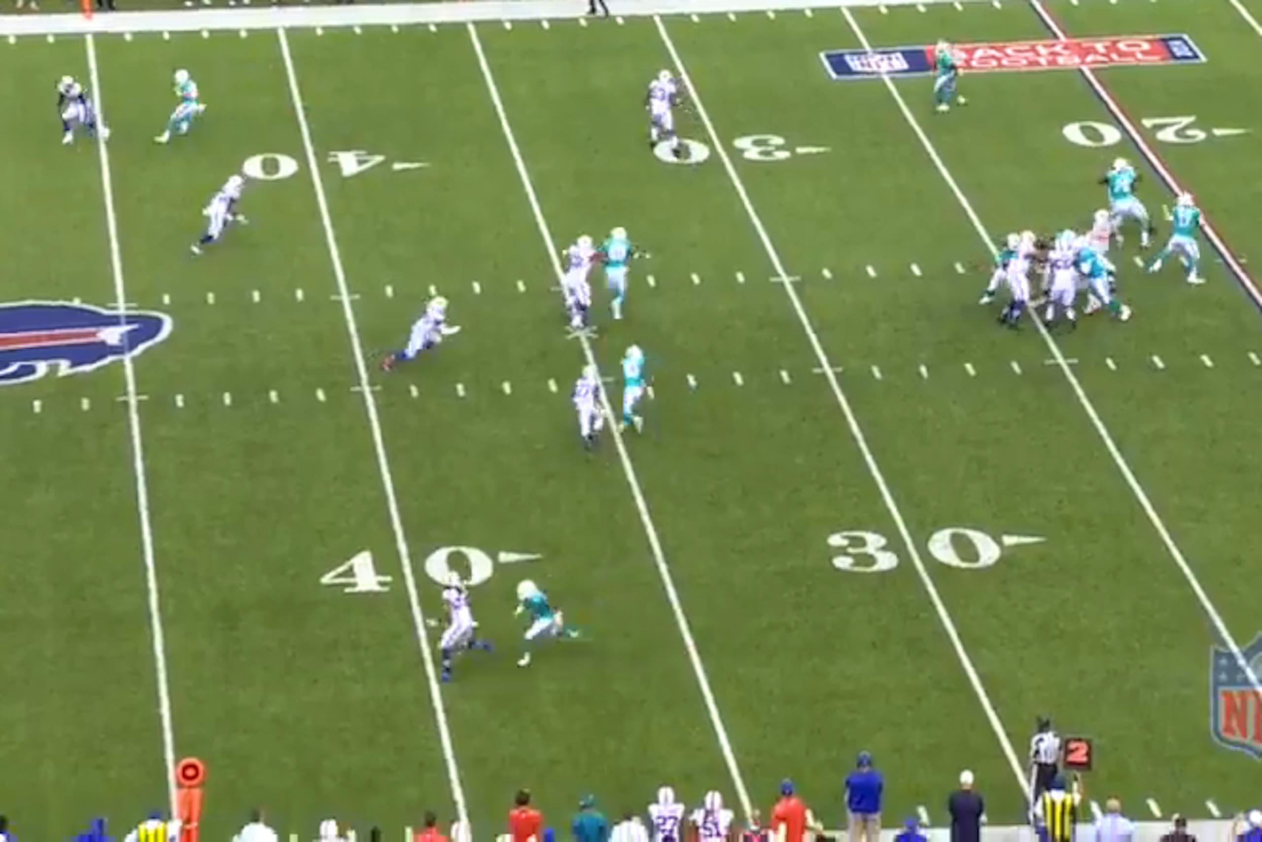 The Bills were able to rush four and smother Dolphins receivers all game.
