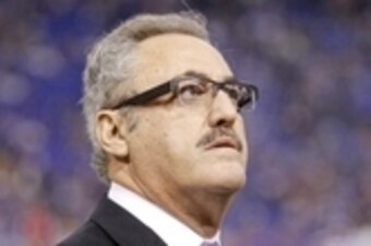 Oct 7, 2012; Minneapolis, MN, USA; Minnesota Vikings owner Zygi Wilf looks to the stands during the game with the Tennessee Titans at the Metrodome. The Vikings win 30-7. Mandatory Credit: Bruce Kluckhohn-USA TODAY Sports
