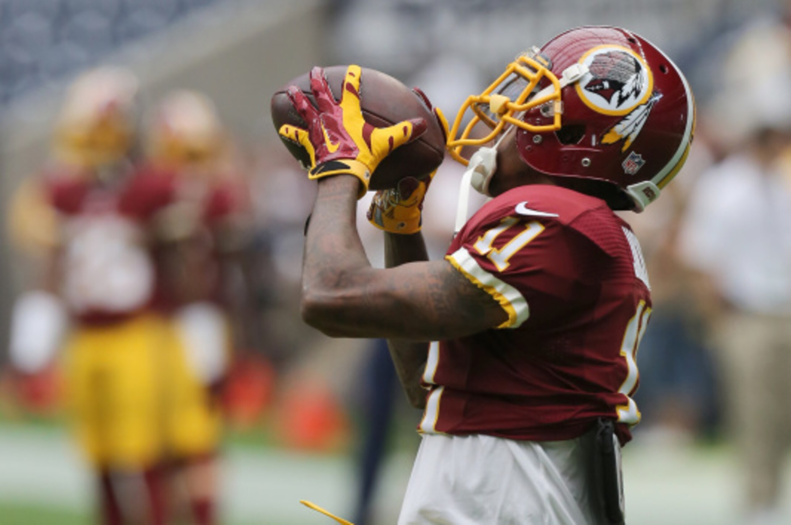HOUSTON, TX- SEPTEMBER 07: Washington Redskins wide receiver DeSean Jackson #11 warms up before before playing against the Houston Texans on September 7, 2014 at NRG Stadium in Houston, Texas. (Photo by Thomas B. Shea/Getty Images)