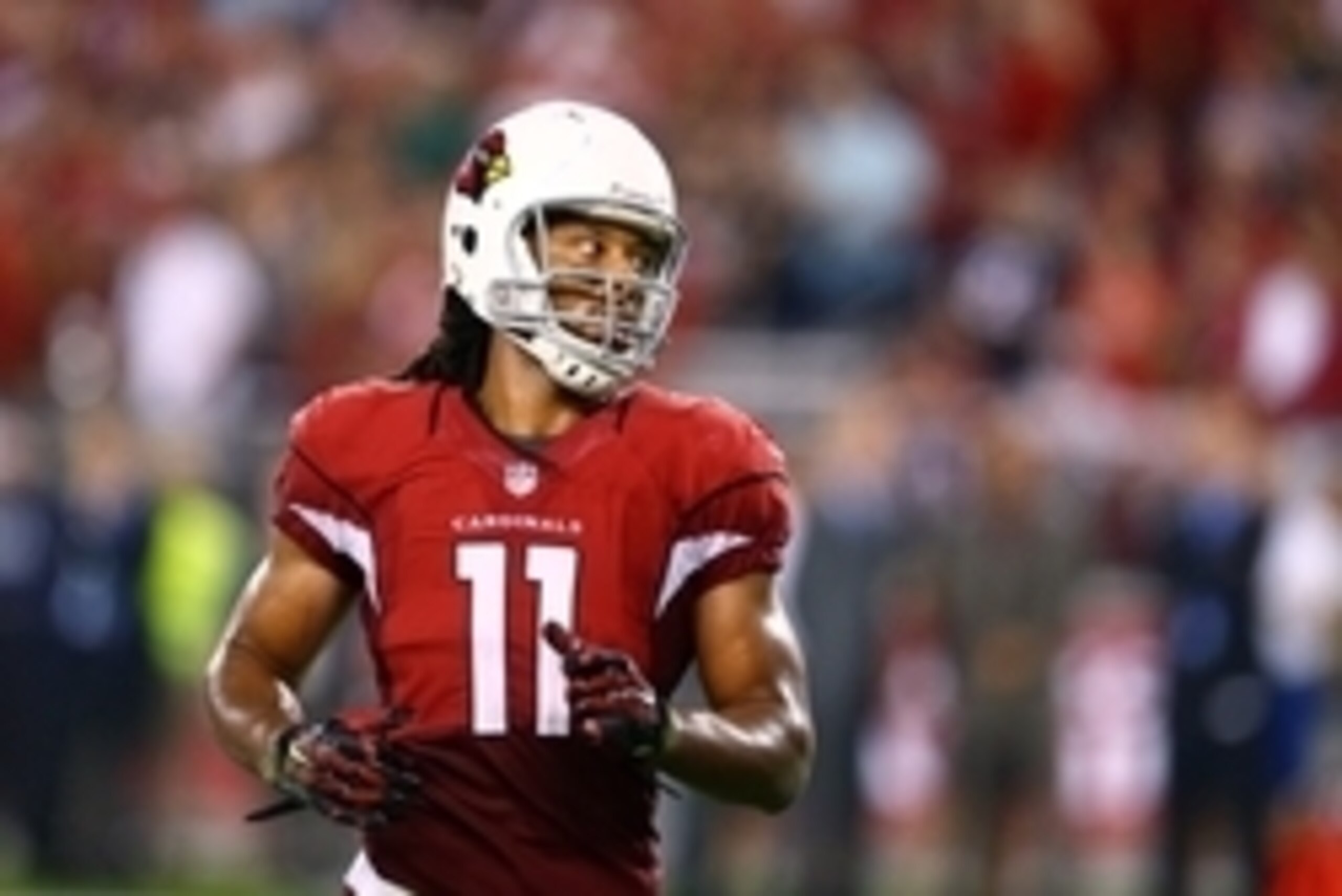 Sep 8, 2014; Glendale, AZ, USA; Arizona Cardinals wide receiver Larry Fitzgerald (11) against the San Diego Chargers at University of Phoenix Stadium. Mandatory Credit: Mark J. Rebilas-USA TODAY Sports