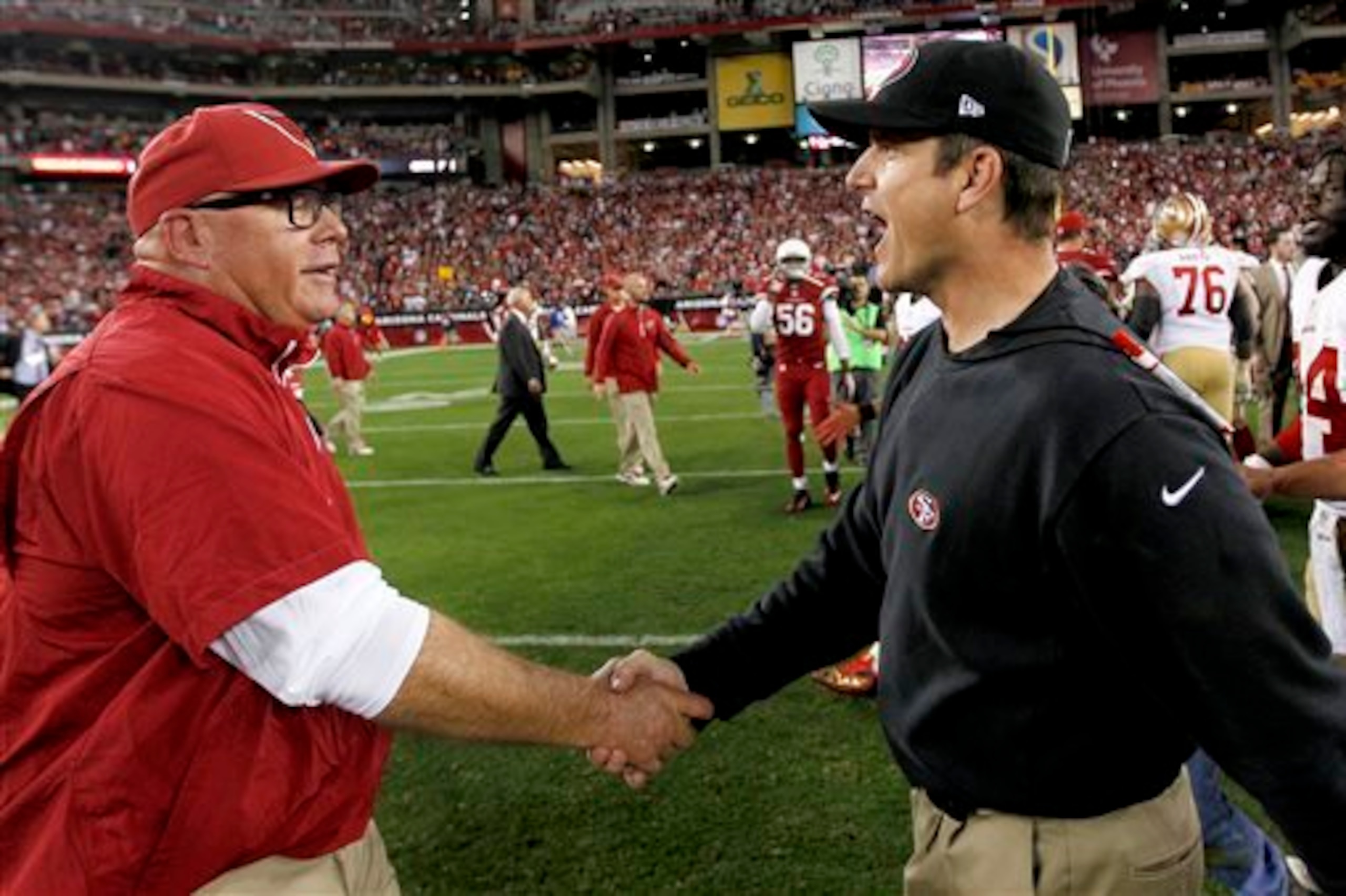 Bruce Arians and Jim Harbaugh will fight for control over the NFC West.