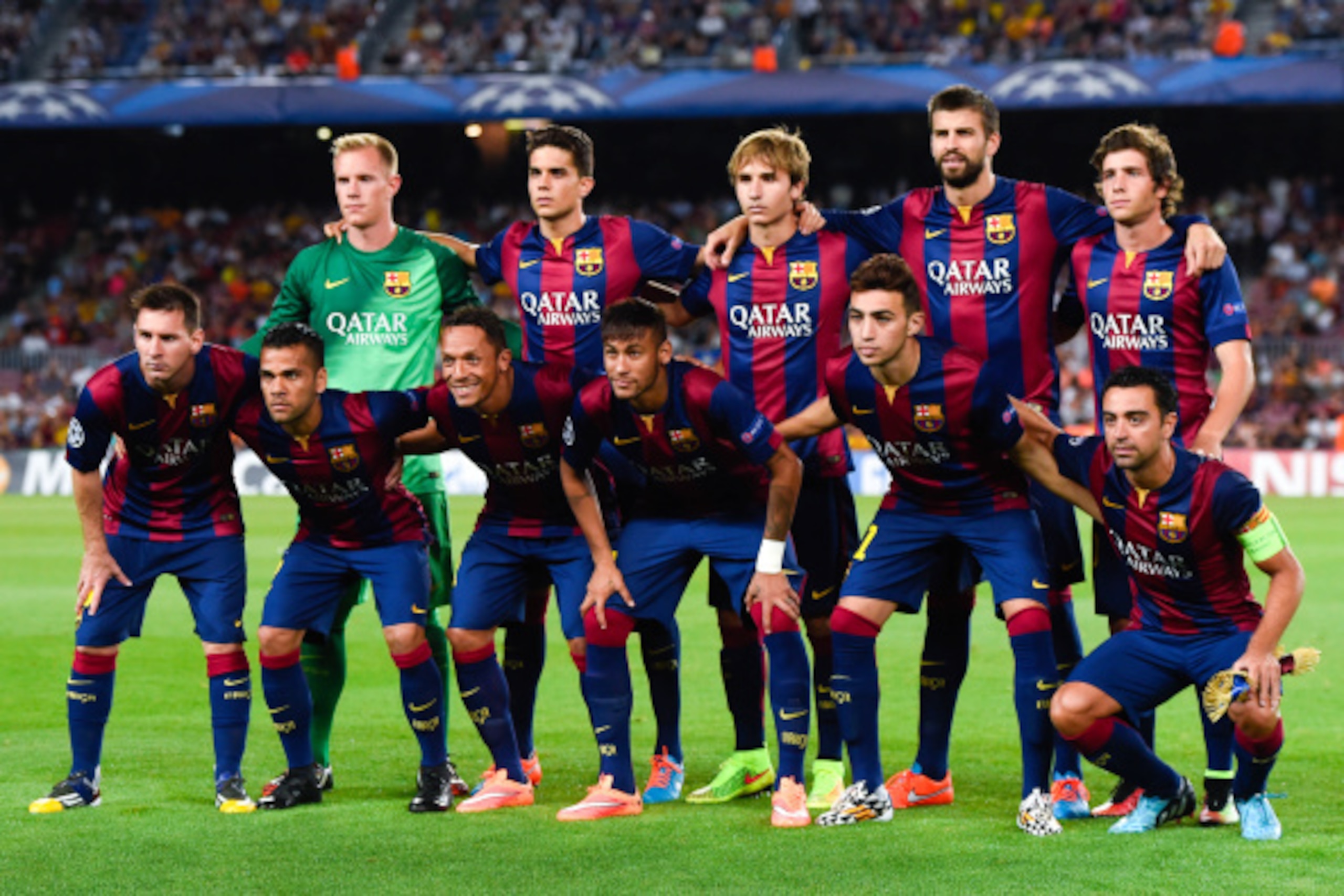 BARCELONA, SPAIN - SEPTEMBER 17: FC Barcelona players pose for a team picture during the UEFA Champions League Group F match between FC Barcelona and APOEL FC at the Camp Nou Stadium on September 17, 2014 in Barcelona, Spain. (Photo by David Ramos/Getty BARCELONA, SPAIN - SEPTEMBER 17: FC Barcelona players pose for a team picture during the UEFA Champions League Group F match between FC Barcelona and APOEL FC at the Camp Nou Stadium on September 17, 2014 in Barcelona, Spain. (Photo by David Ramos/Getty