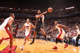 MIAMI, FL - JUNE 9: Tracy McGrady #1 of the San Antonio Spurs while playing against the Miami Heat during Game Two of the 2013 NBA Finals on June 9, 2013 at American Airlines Arena in Miami, Florida. NOTE TO USER: User expressly acknowledges and agrees th