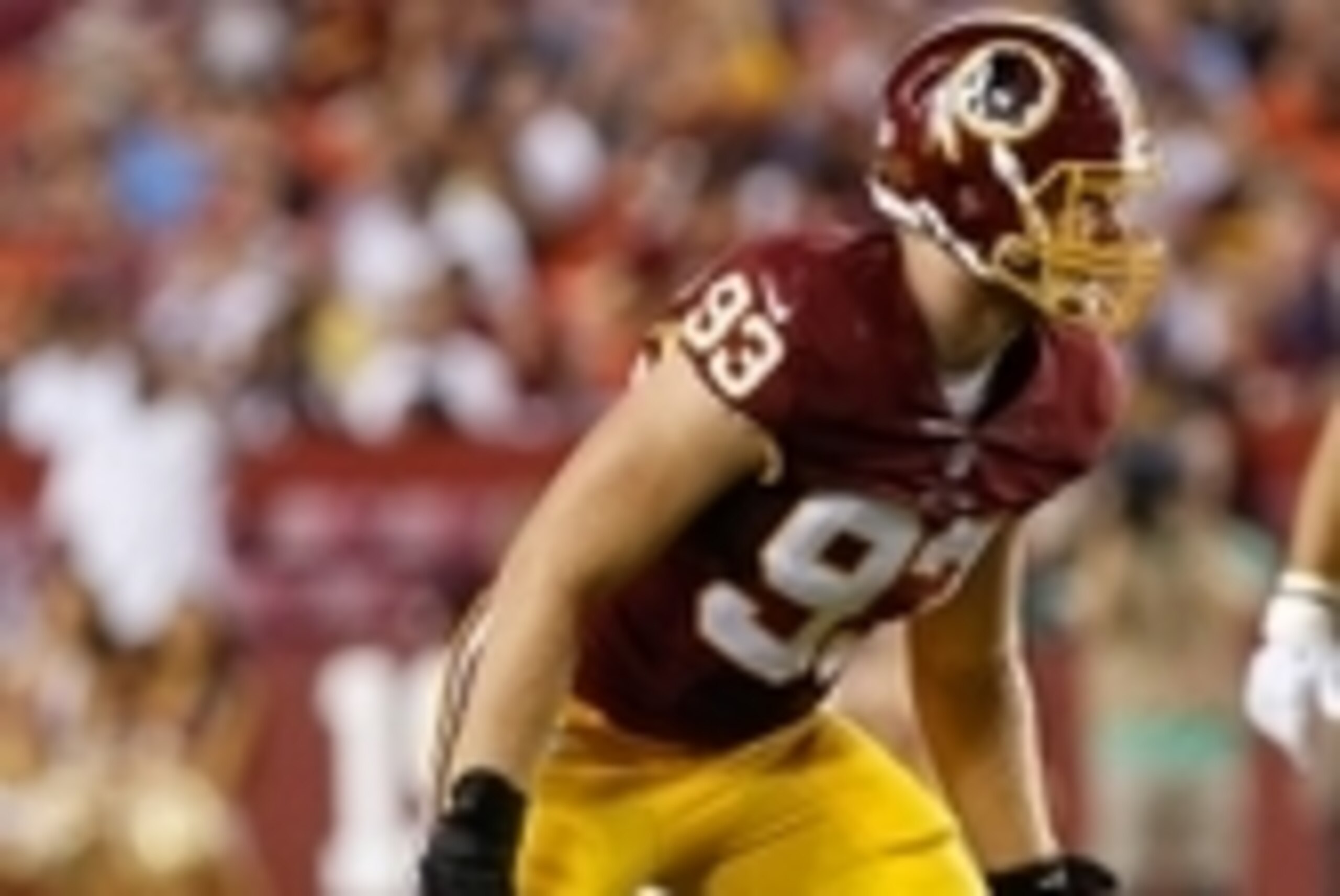 Aug 18, 2014; Landover, MD, USA; Washington Redskins linebacker Trent Murphy (93) lines up against the Cleveland Browns at FedEx Field. Mandatory Credit: Geoff Burke-USA TODAY Sports