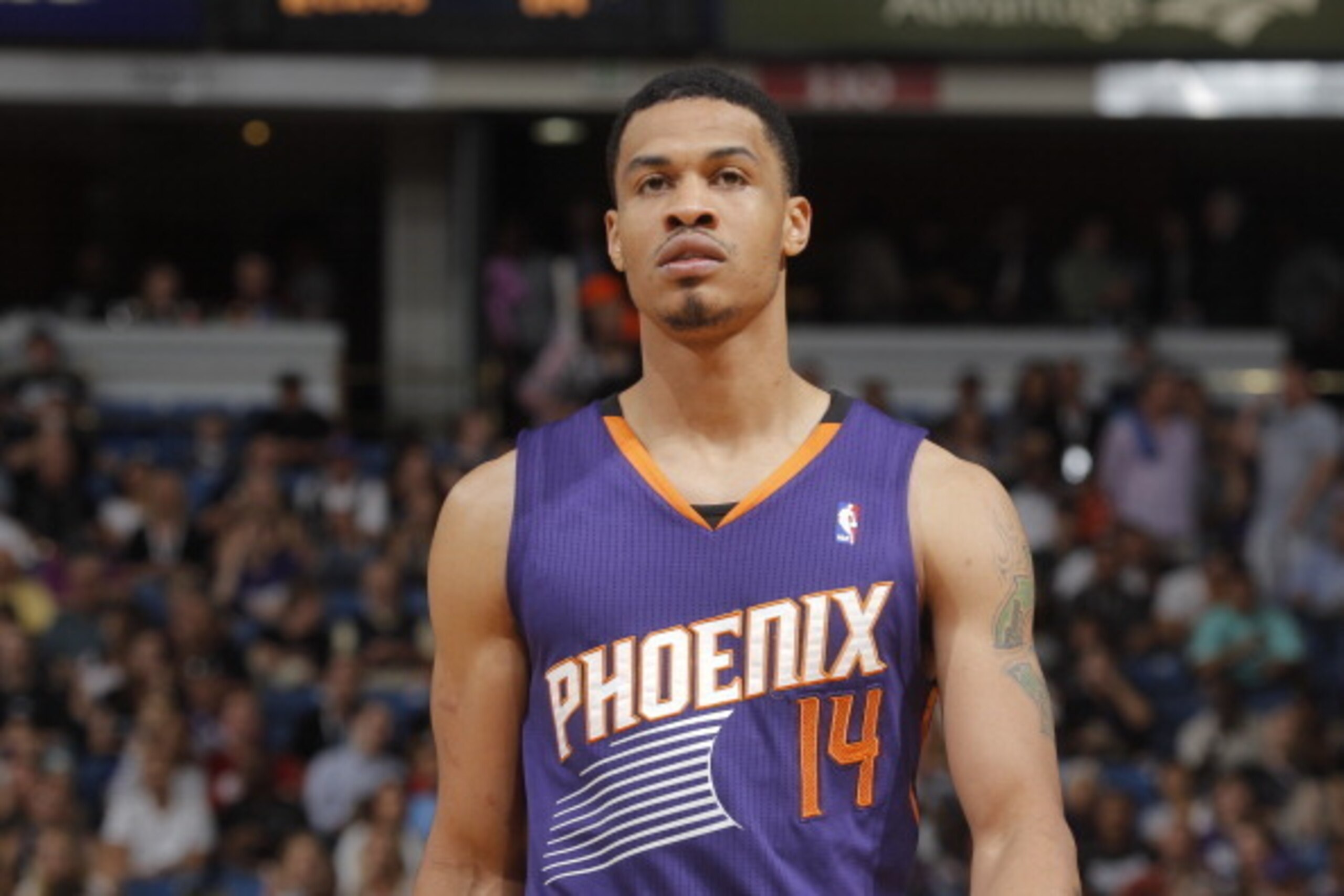 SACRAMENTO, CA - APRIL 16: Gerald Green #14 of the Phoenix Suns in a game against the Sacramento Kings on April16, 2014 at Sleep Train Arena in Sacramento, California. NOTE TO USER: User expressly acknowledges and agrees that, by downloading and or using 