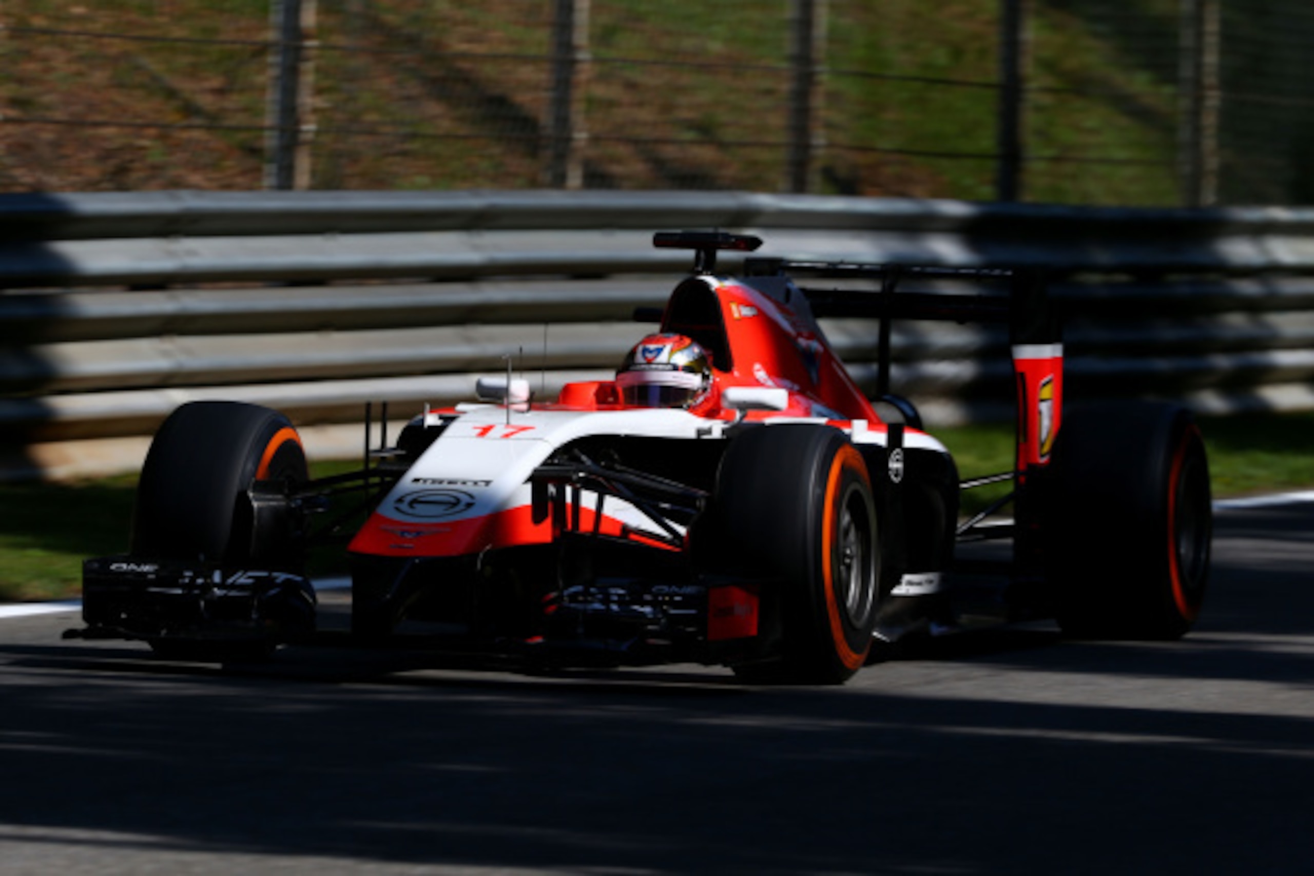 MONZA, ITALY - SEPTEMBER 06: Jules Bianchi of France and Marussia drives  during Qualifying ahead of the F1 Grand Prix of Italy at Autodromo di Monza on September 6, 2014 in Monza, Italy.  (Photo by Mark Thompson/Getty Images)