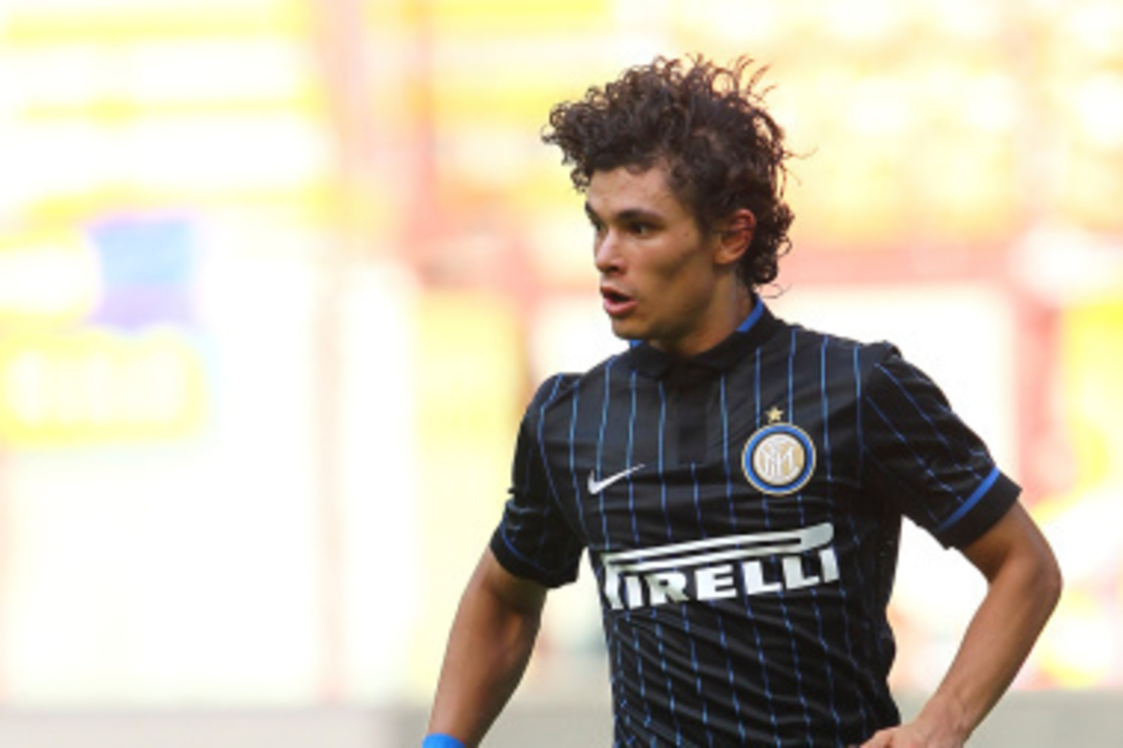 MILAN, ITALY - SEPTEMBER 14:  Pires Ribeiro Dodo of FC Internazionale Milano in action during the Serie A match between FC Internazionale Milano and US Sassuolo Calcio at Stadio Giuseppe Meazza on September 14, 2014 in Milan, Italy.  (Photo by Marco Luzza