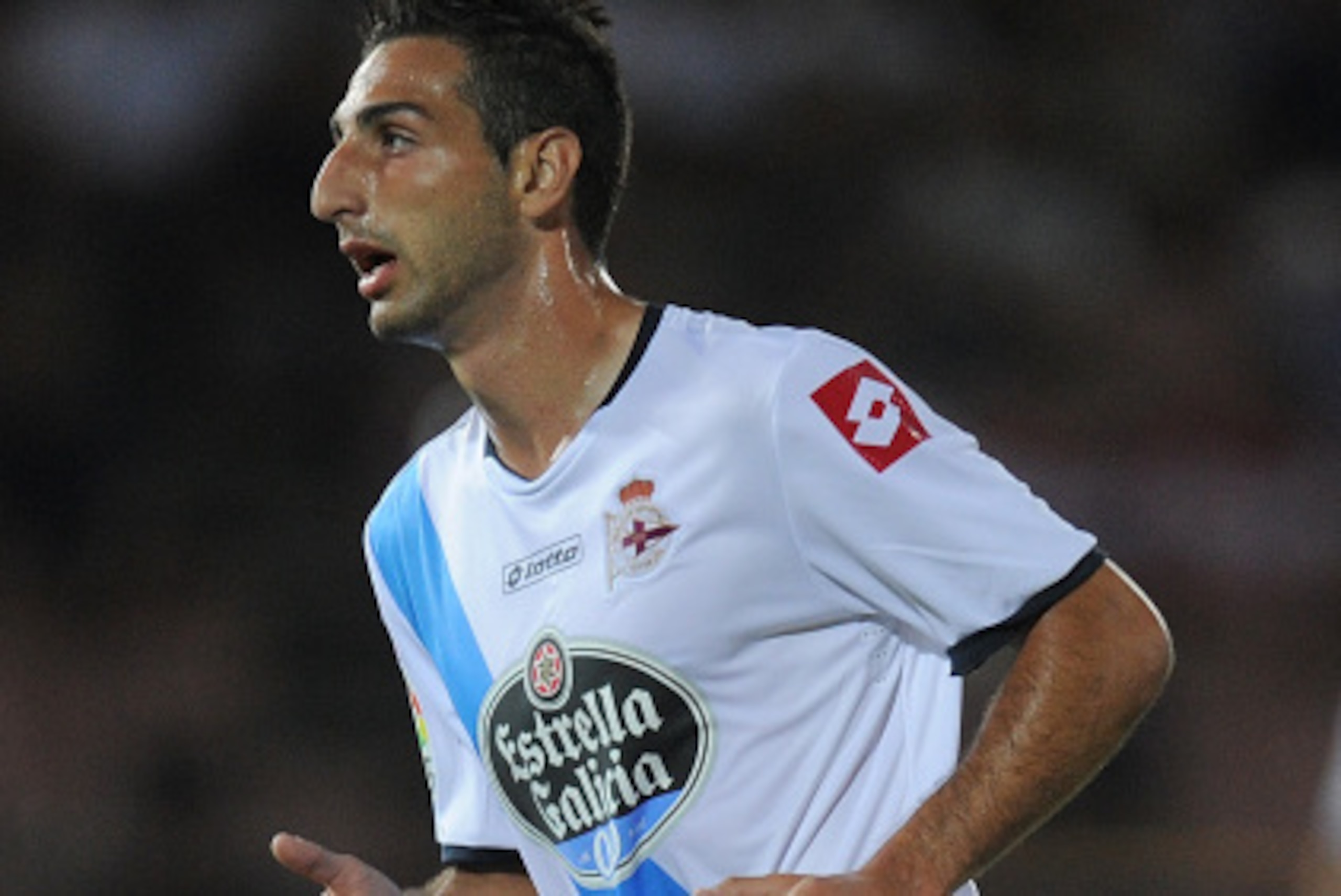 GRANADA, SPAIN - AUGUST 23:  Jose Rodriguez of RC Deportivo La Coruna reacts during the La liga match between Granada CF and RC Deportivo La Coruna at Estadio Nuevo Los Carmenes on August 23, 2014 in Granada, Spain.  (Photo by Denis Doyle/Getty Images)