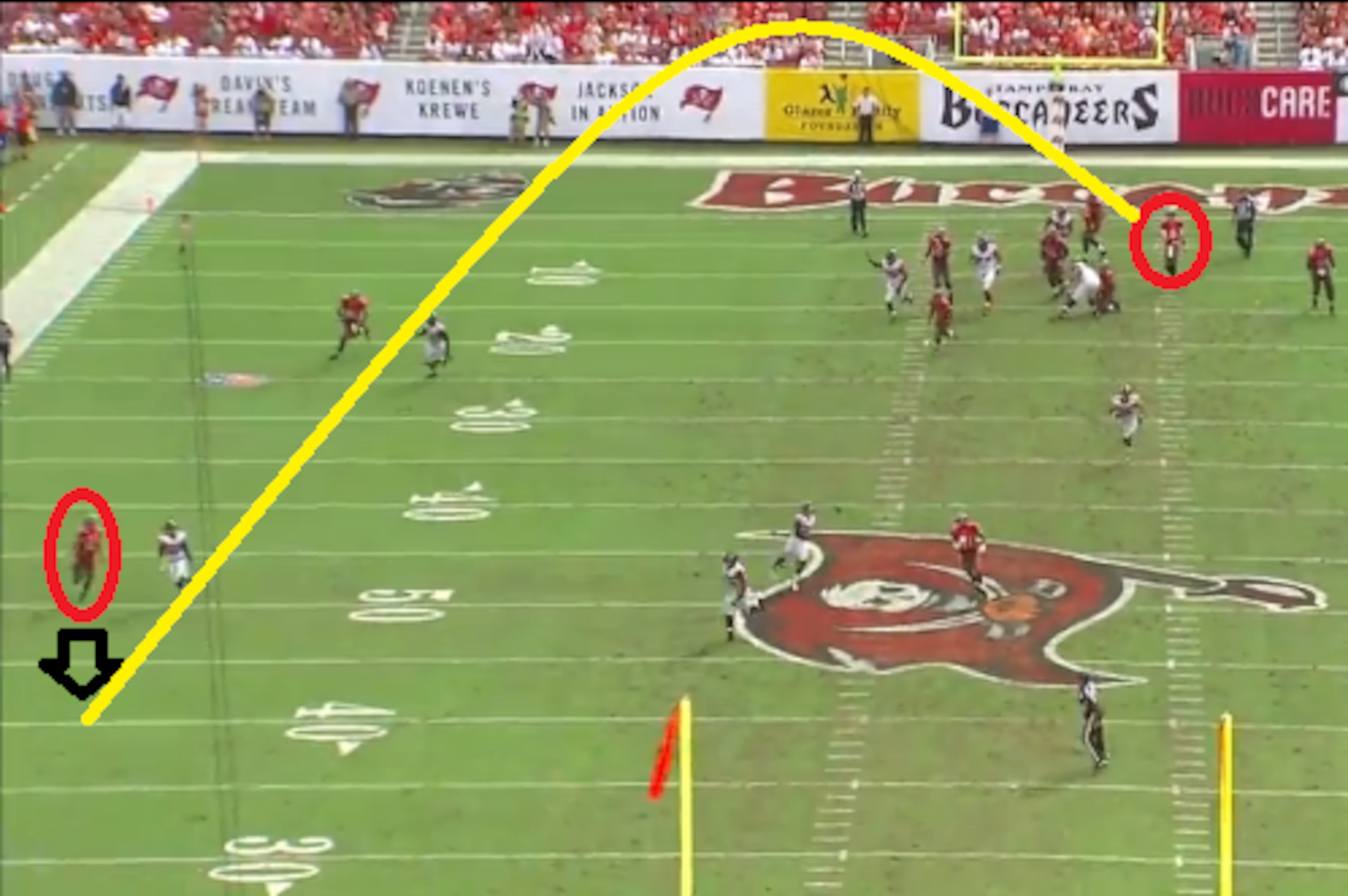 Glennon deep throw to Jackson