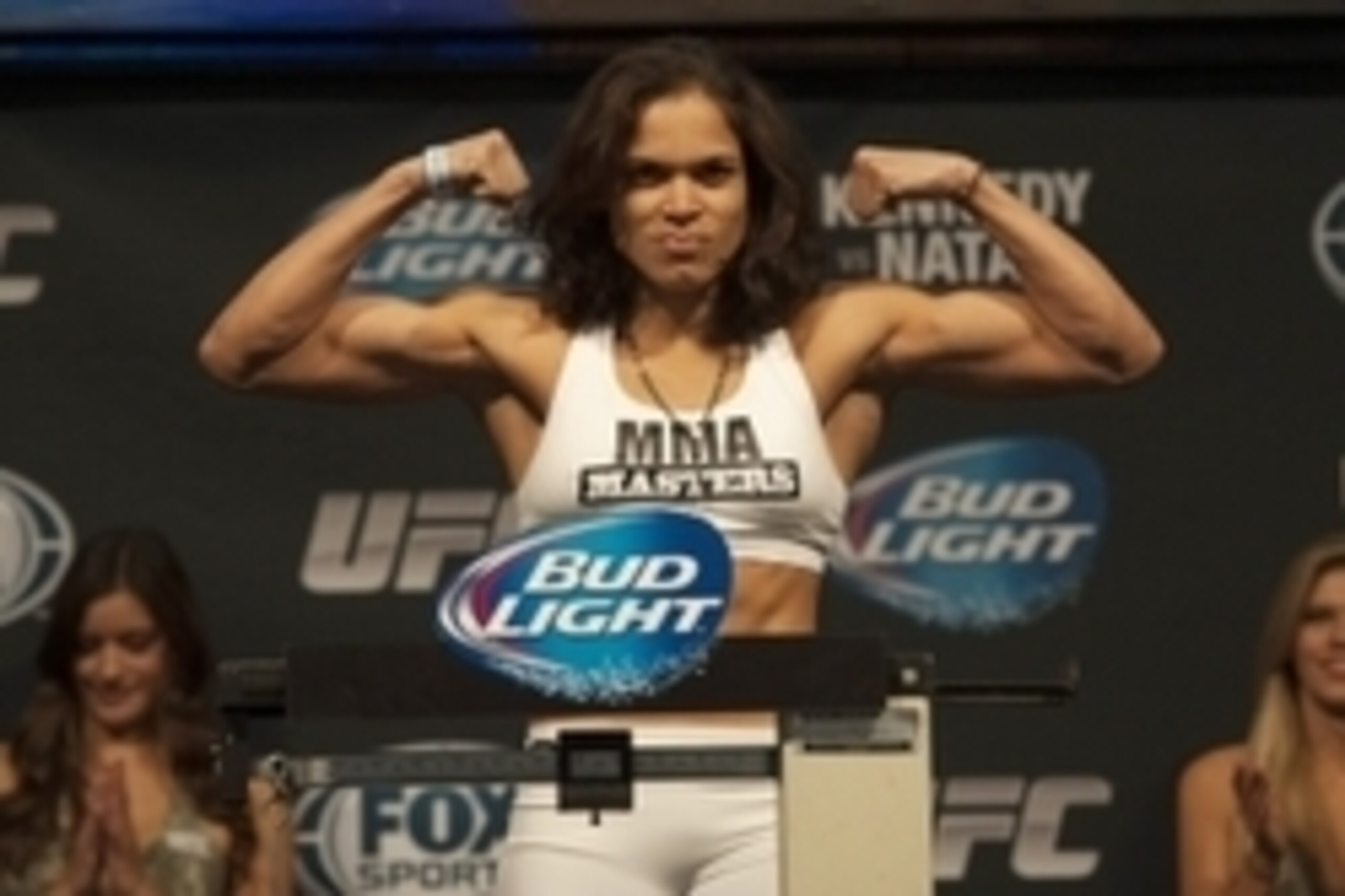 Nov 5, 2013; Fort Campbell, KY, USA; Amanda Nunes during the weigh-in for UFC-Fight for the Troops at Fort Campbell. Mandatory Credit: Joshua Lindsey-USA TODAY Sports