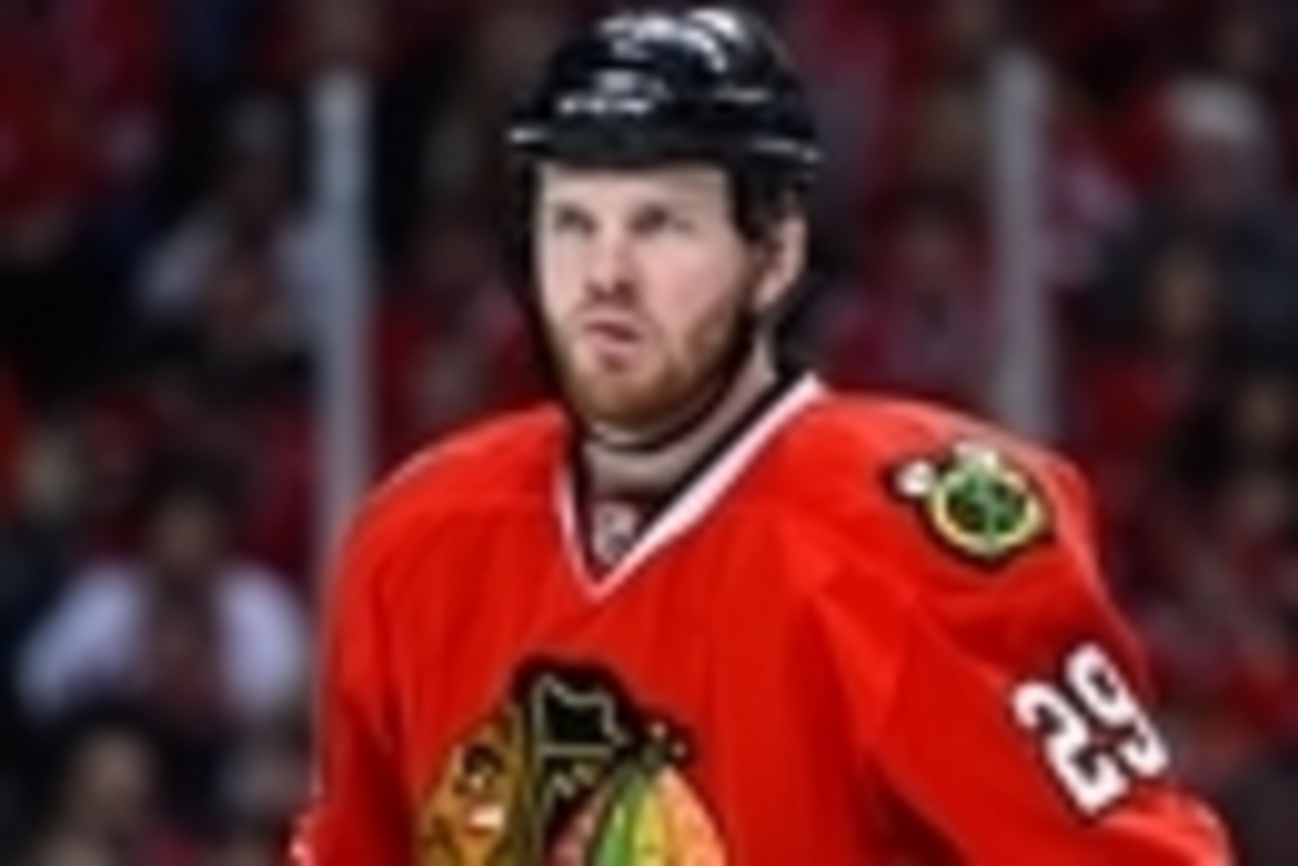 May 18, 2014; Chicago, IL, USA; Chicago Blackhawks left wing Bryan Bickell (29) in game one of the Western Conference Final of the 2014 Stanley Cup Playoffs at United Center. Mandatory Credit: Mike DiNovo-USA TODAY Sports