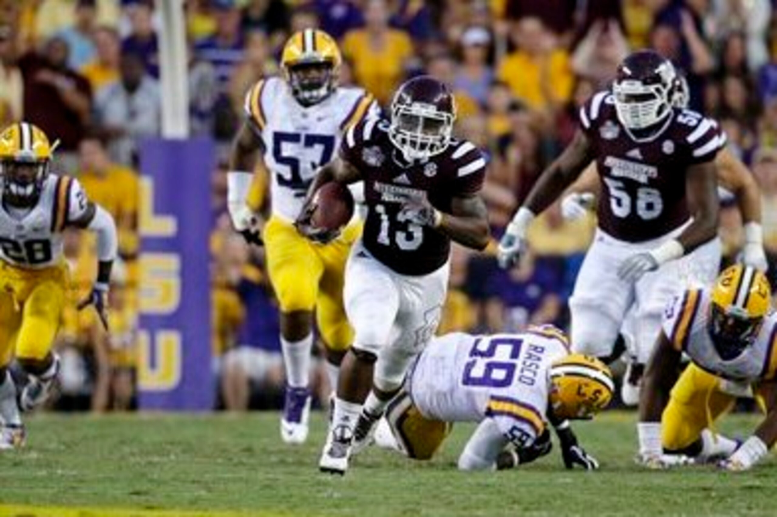 Josh Robinson torched LSU's defense for almost 200 yards rushing and a touchdown in Mississippi State's 34-29 win.