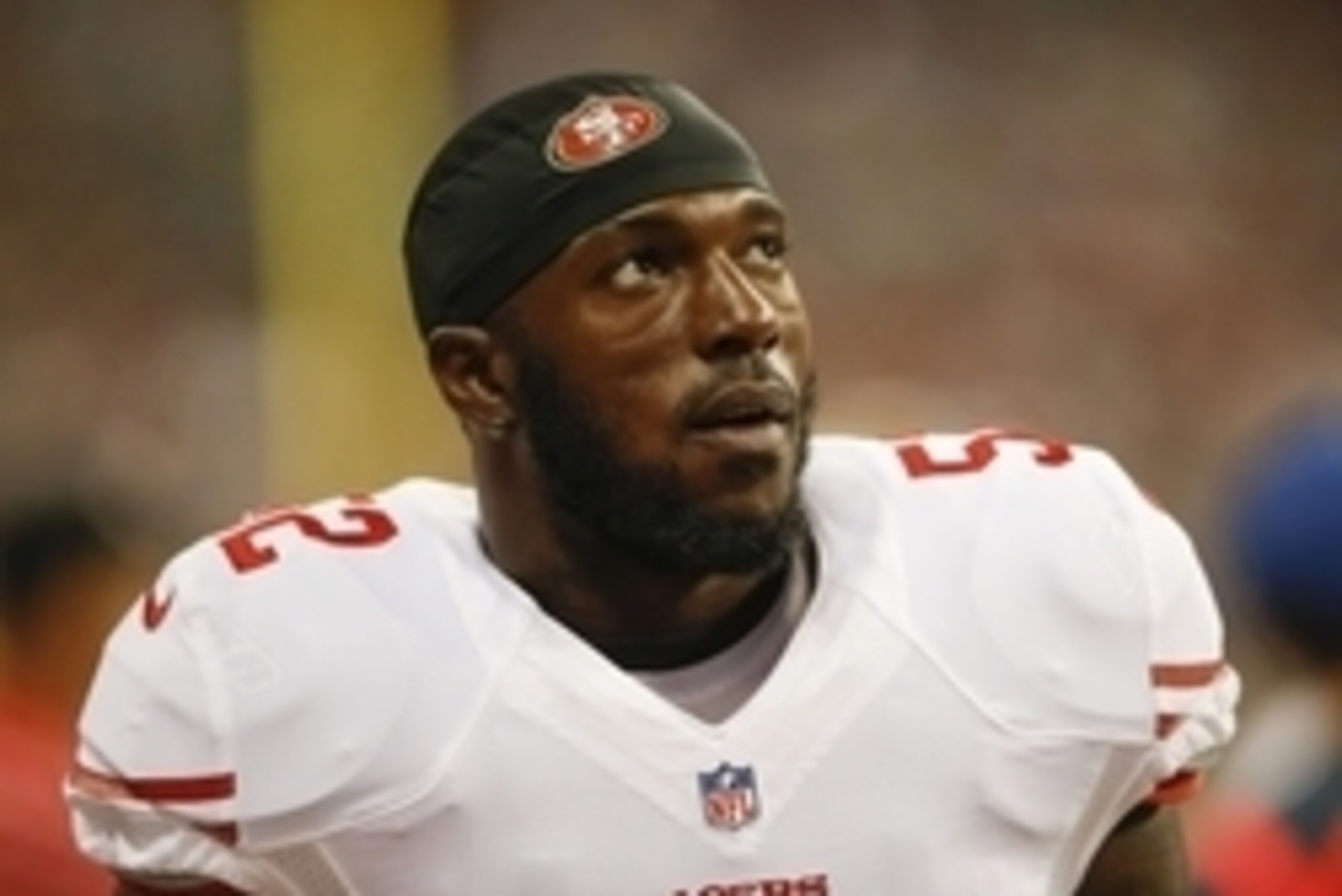 Aug 28, 2014; Houston, TX, USA; San Francisco 49ers inside linebacker Patrick Willis (52) during the game against the Houston Texans at NRG Stadium. Mandatory Credit: Kevin Jairaj-USA TODAY Sports