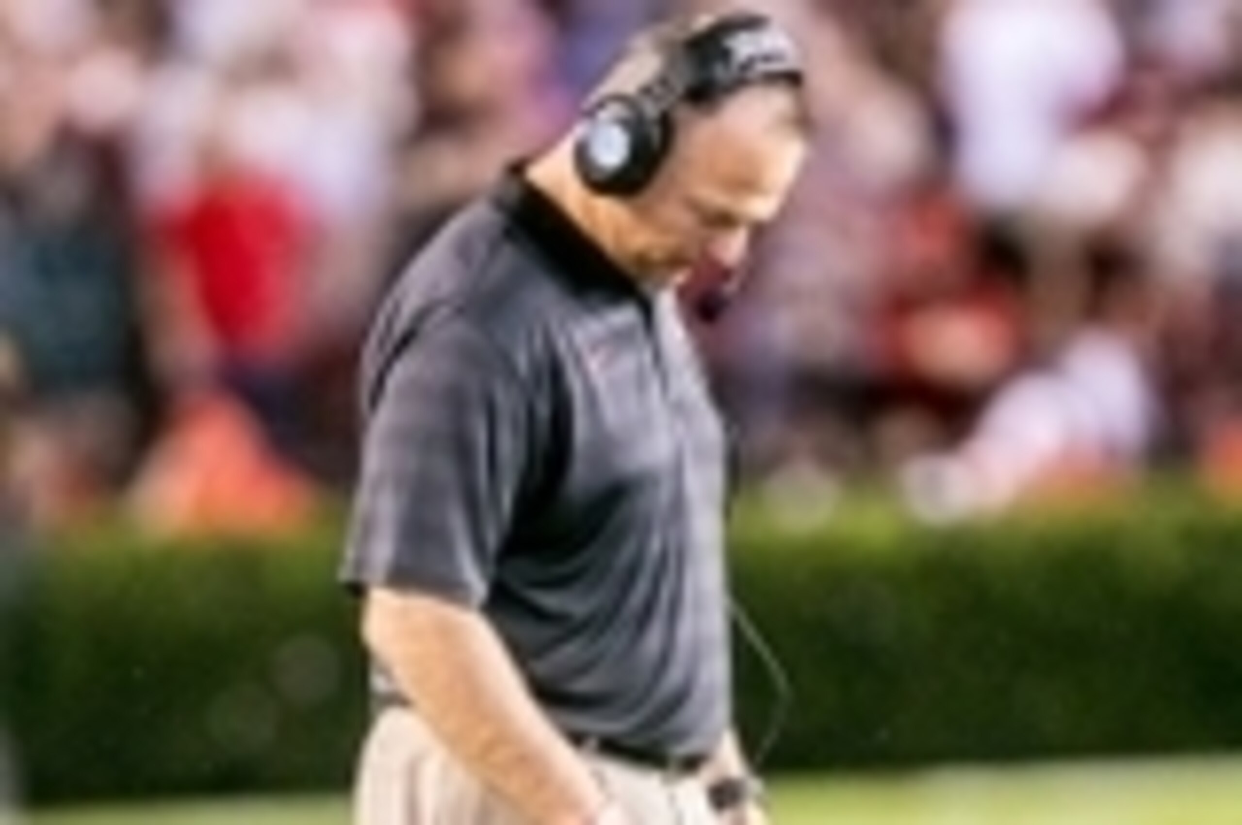 Sep 13, 2014; Columbia, SC, USA; Georgia Bulldogs head coach Mark Richt reacts to a missed Georgia field goal against the South Carolina Gamecocks in the second half at Williams-Brice Stadium. Mandatory Credit: Jeff Blake-USA TODAY Sports