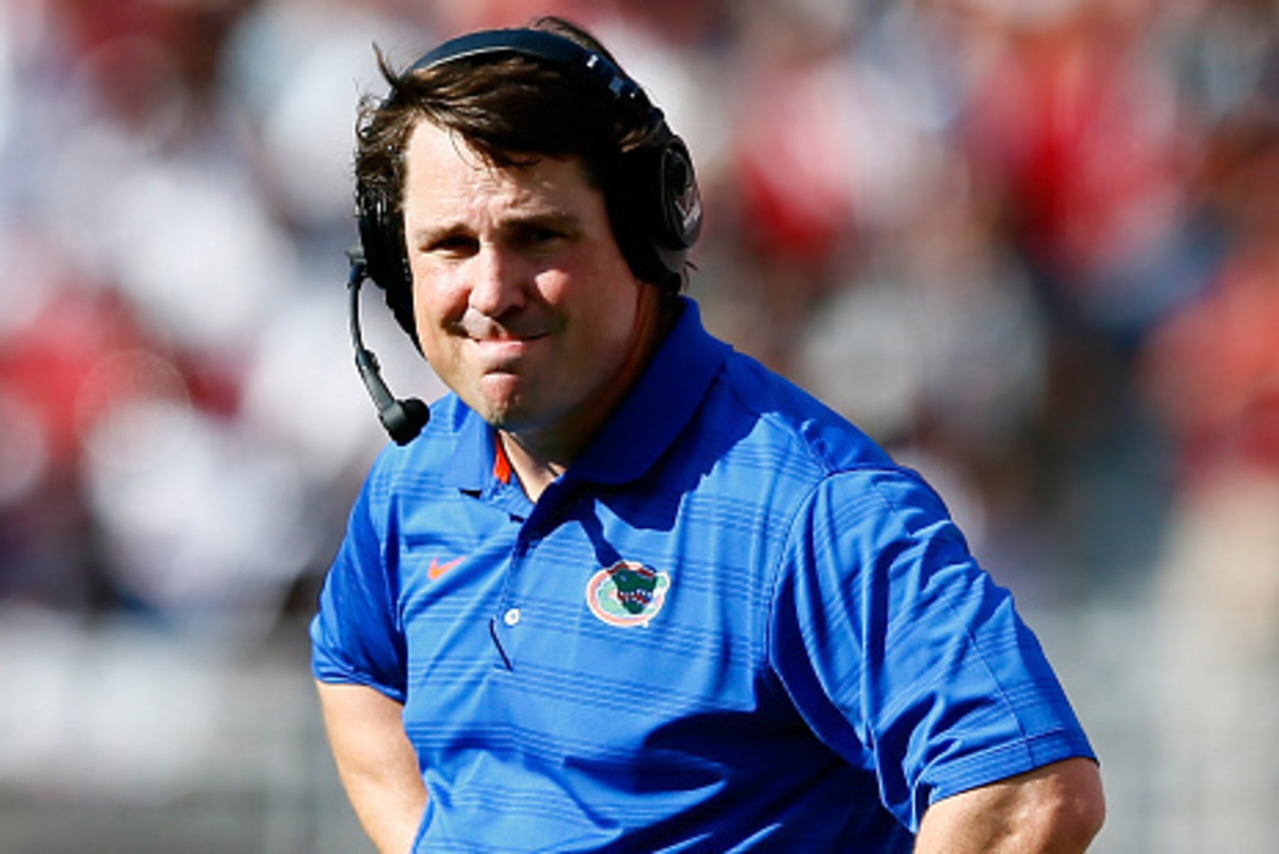 TUSCALOOSA, AL - SEPTEMBER 20:  Head coach Will Muschamp of the Florida Gators looks on during the game against the Alabama Crimson Tide at Bryant-Denny Stadium on September 20, 2014 in Tuscaloosa, Alabama.  (Photo by Kevin C. Cox/Getty Images)