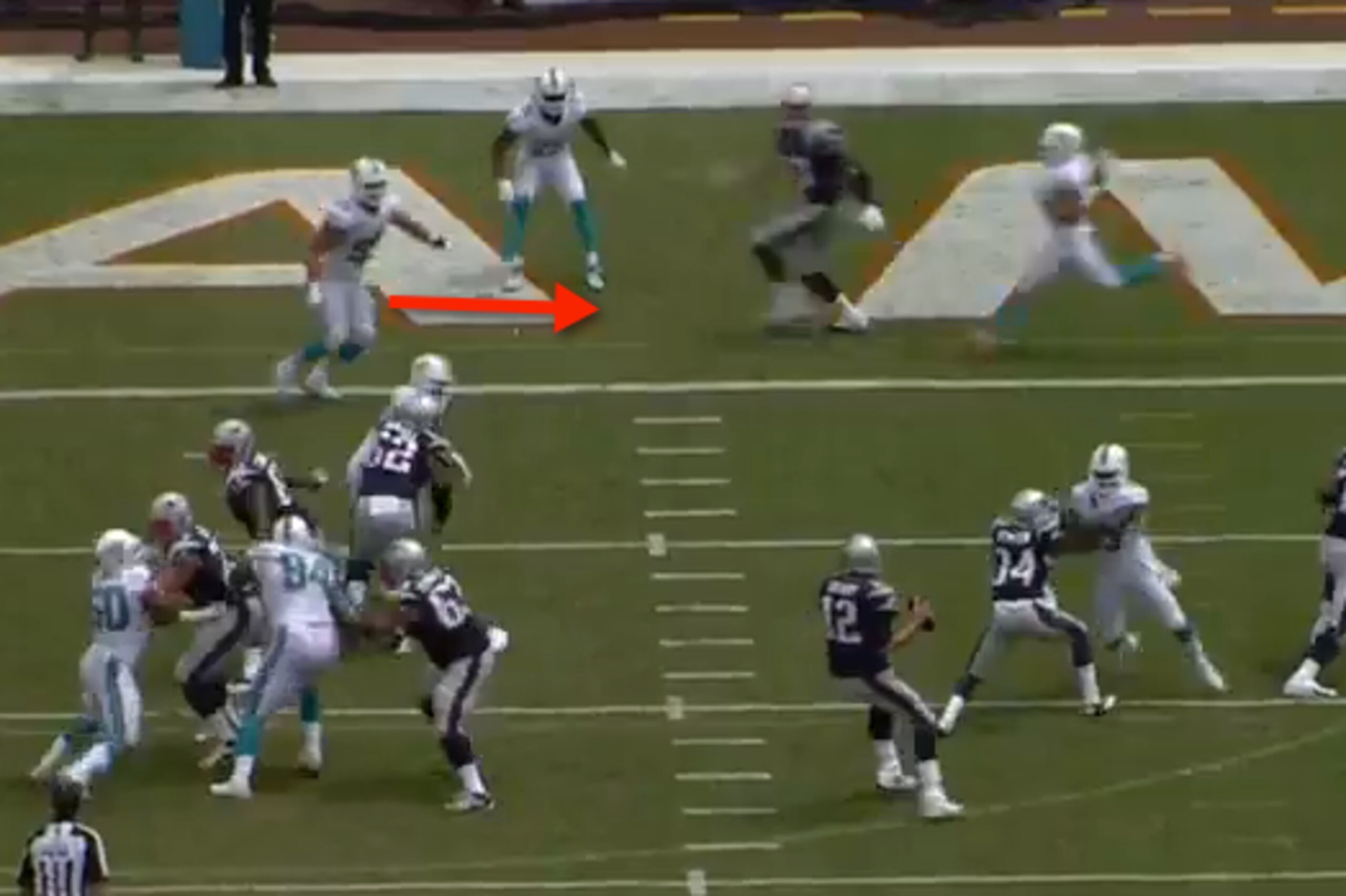 Trusnik's inability to be in position in coverage has cost Miami dearly in the red zone.