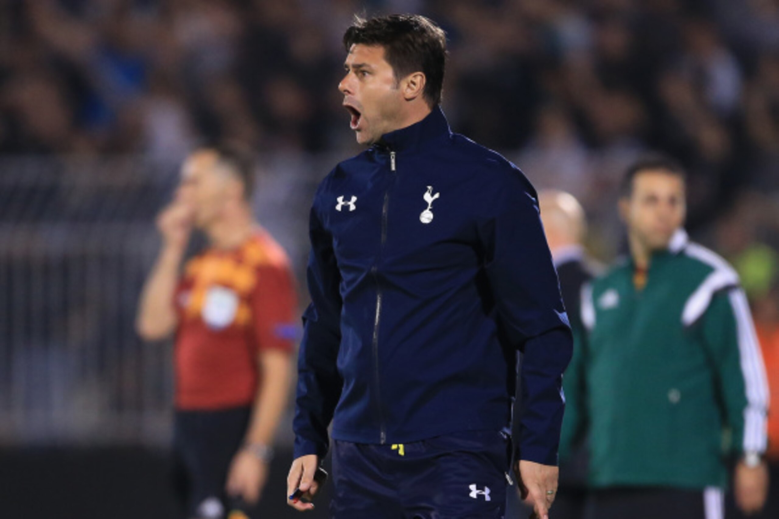 BELGRADE, SERBIA - SEPTEMBER 18: Head coach Mauricio Pochettino of Tottenham Hotspur reacts during the UEFA Europa League match between Partizan and Tottenham Hotspur at the Stadium JNA on September 18, 2014 in Belgrade, Serbia, 2014. (Photo by Srdjan Ste