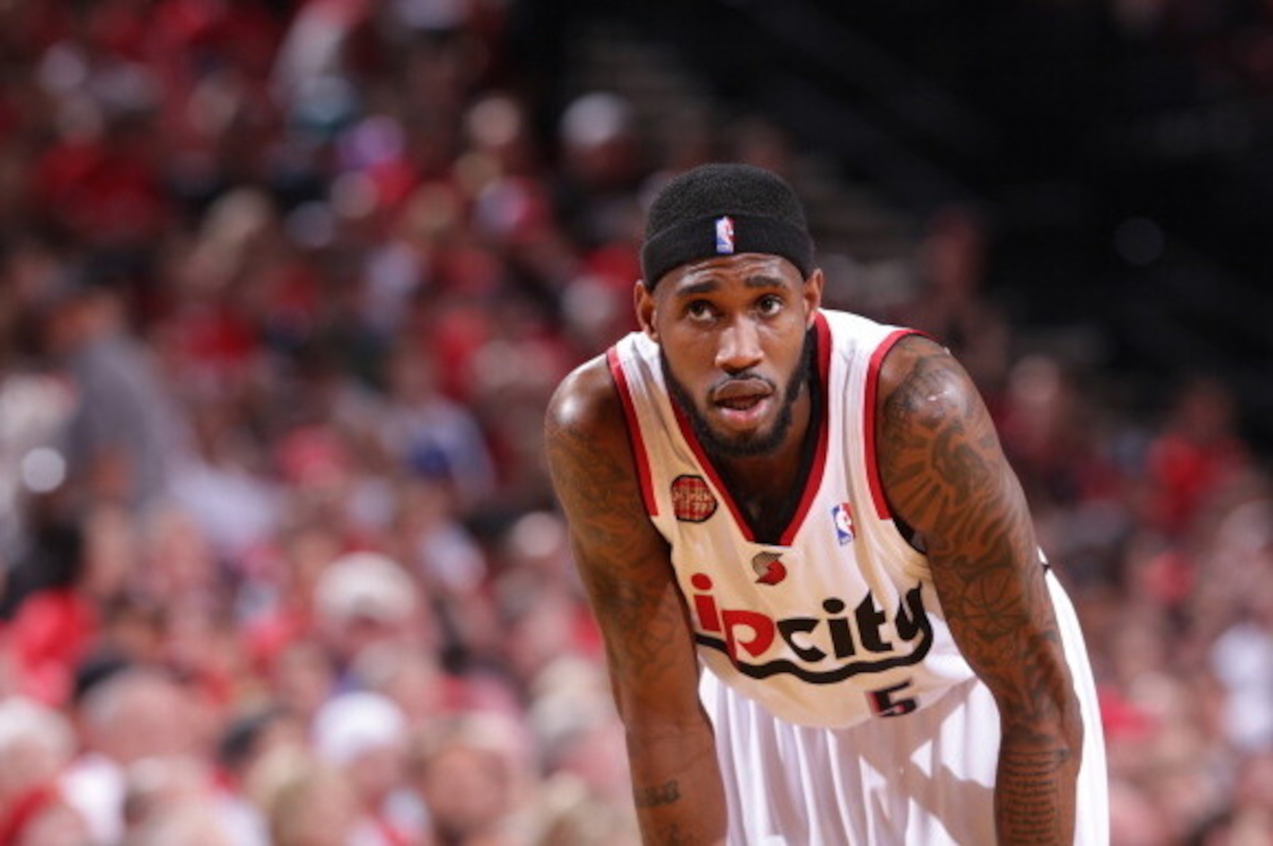PORTLAND, OR - MAY 12:  Will Barton #5 of the Portland Trail Blazers stands on the court in Game Four of the Western Conference Semifinals against the San Antonio Spurs during the 2014 NBA Playoffs on May 12, 2014 at the Moda Center in Portland, Oregon. N