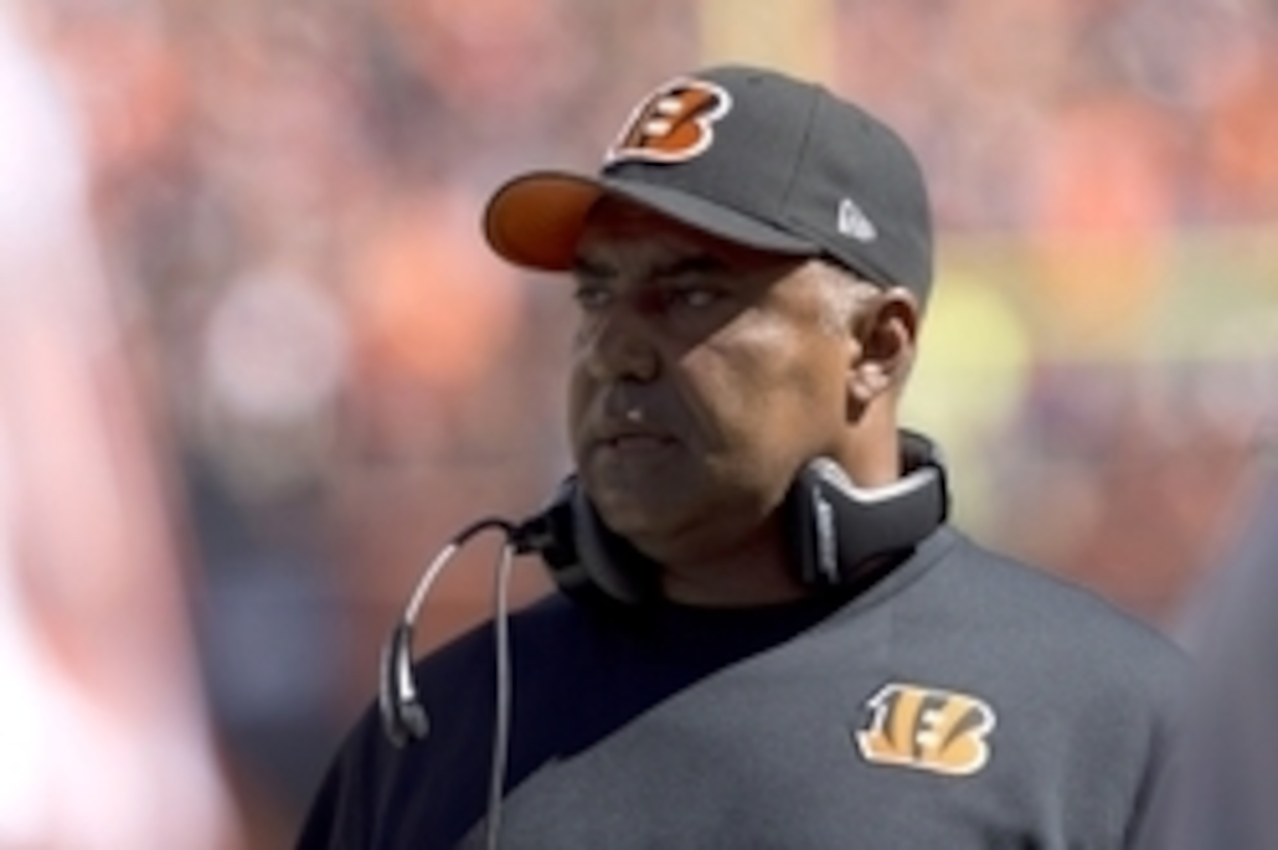Sep 14, 2014; Cincinnati, OH, USA; Cincinnati Bengals head coach Marvin Lewis against the Atlanta Falcons at Paul Brown Stadium. The Bengals won 24-10. Mandatory Credit: Aaron Doster-USA TODAY Sports