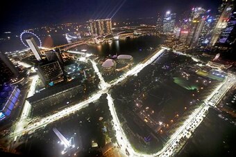 Marina Bay's lighting.