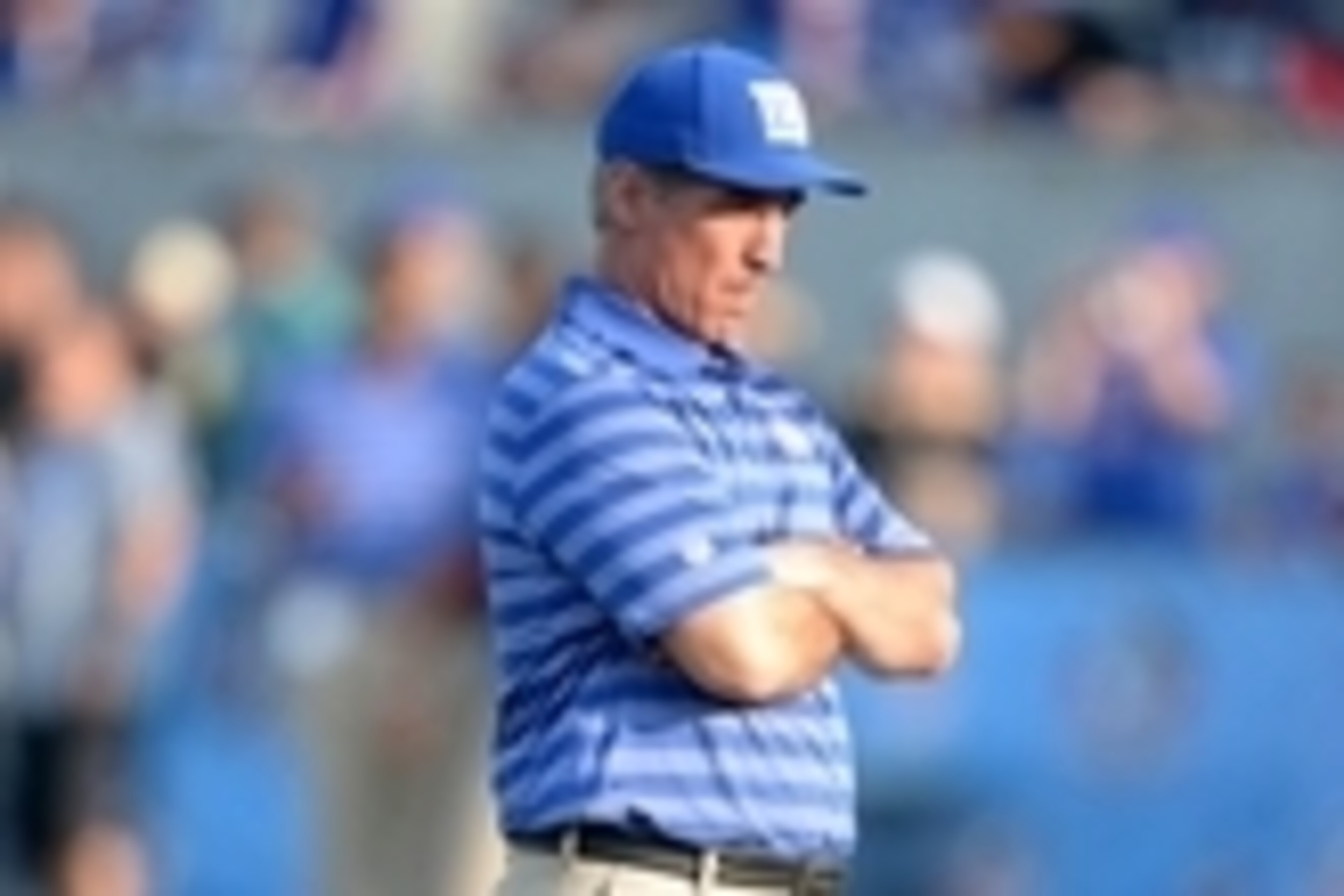 Aug 3, 2014; Canton, OH, USA; New York Giants special teams coordinator Tom Quinn during the 2014 Hall of Fame game against the Buffalo Bills at Fawcett Stadium. Mandatory Credit: Kirby Lee-USA TODAY Sports