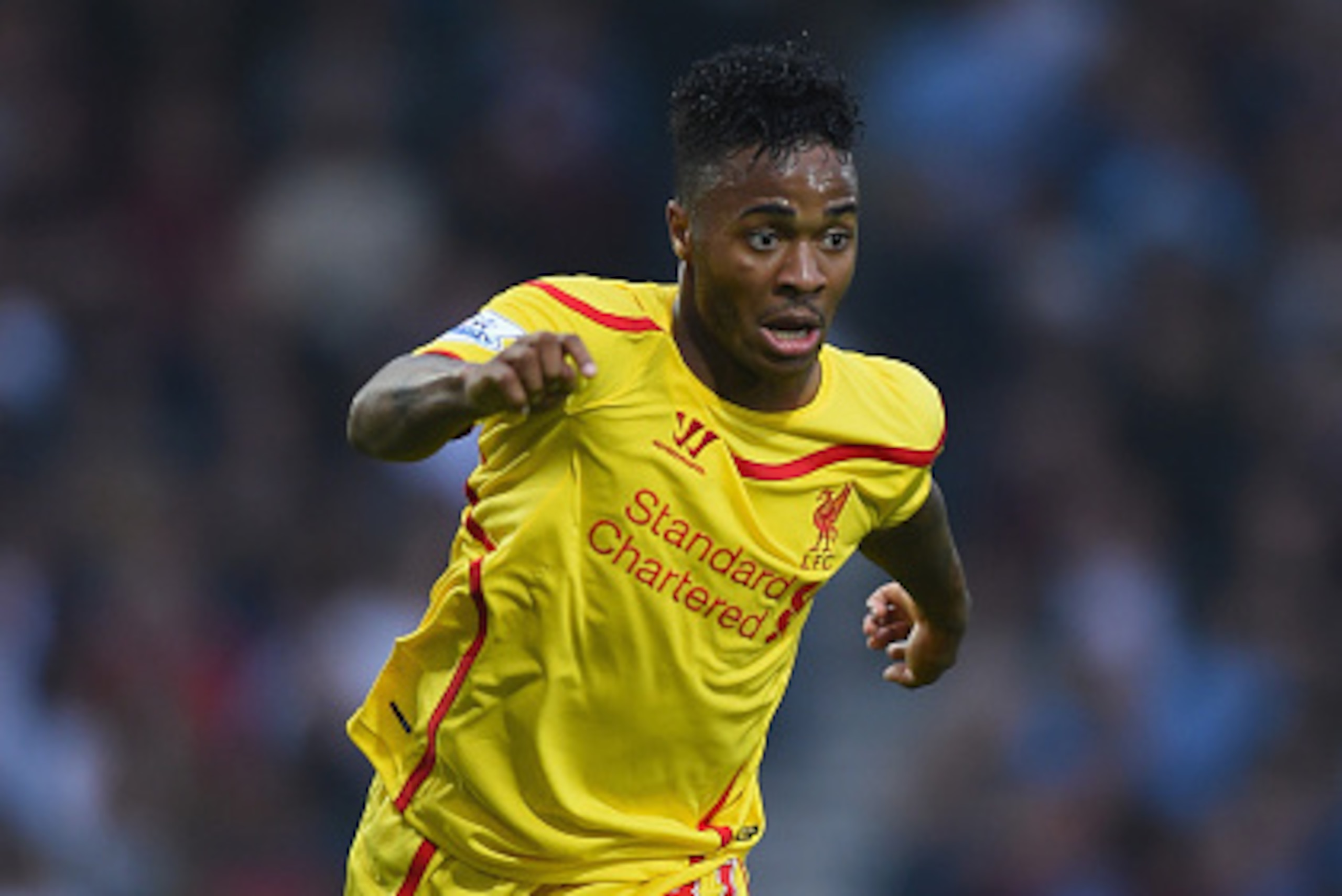 LONDON, ENGLAND - SEPTEMBER 20:  Raheem Sterling of Liverpool in action during the Barclays Premier League match between West Ham United and Liverpool at Boleyn Ground on September 20, 2014 in London, England.  (Photo by Mike Hewitt/Getty Images)