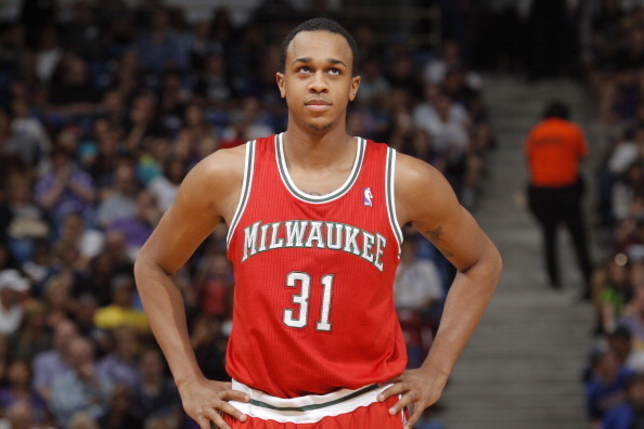 SACRAMENTO, CA - MARCH 23: John Henson #31 of the Milwaukee Bucks in a game against the Sacramento Kings on March 23, 2014 at Sleep Train Arena in Sacramento, California. NOTE TO USER: User expressly acknowledges and agrees that, by downloading and or usi