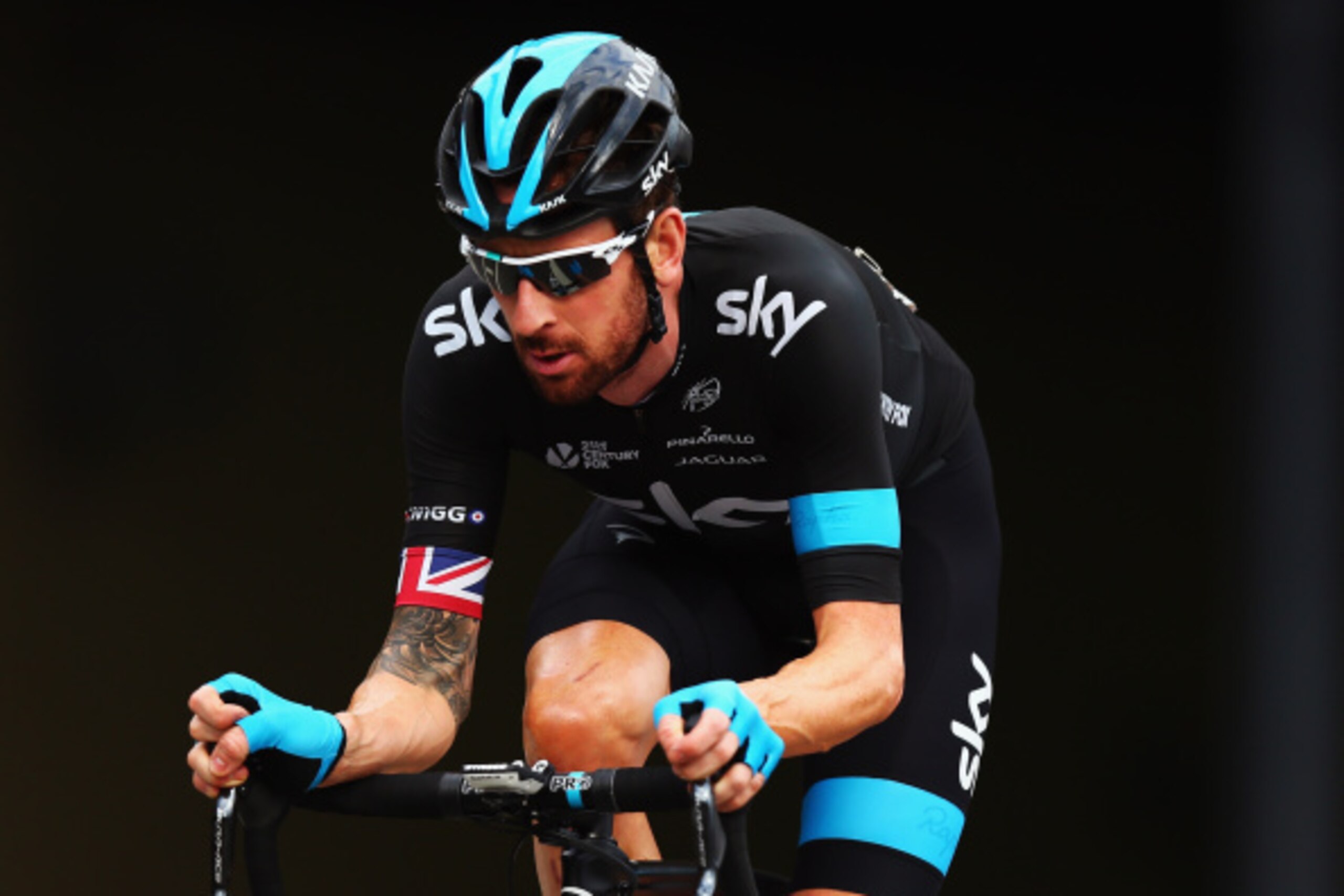 LONDON, ENGLAND - SEPTEMBER 14:  Sir Bradley Wiggins of Great Britain and Team SKY rides in the peloton on the final stage of the 2014 Tour of Britain, an 88km criterium around Whitehall on September 14, 2014 in London, England.  (Photo by Bryn Lennon/Get