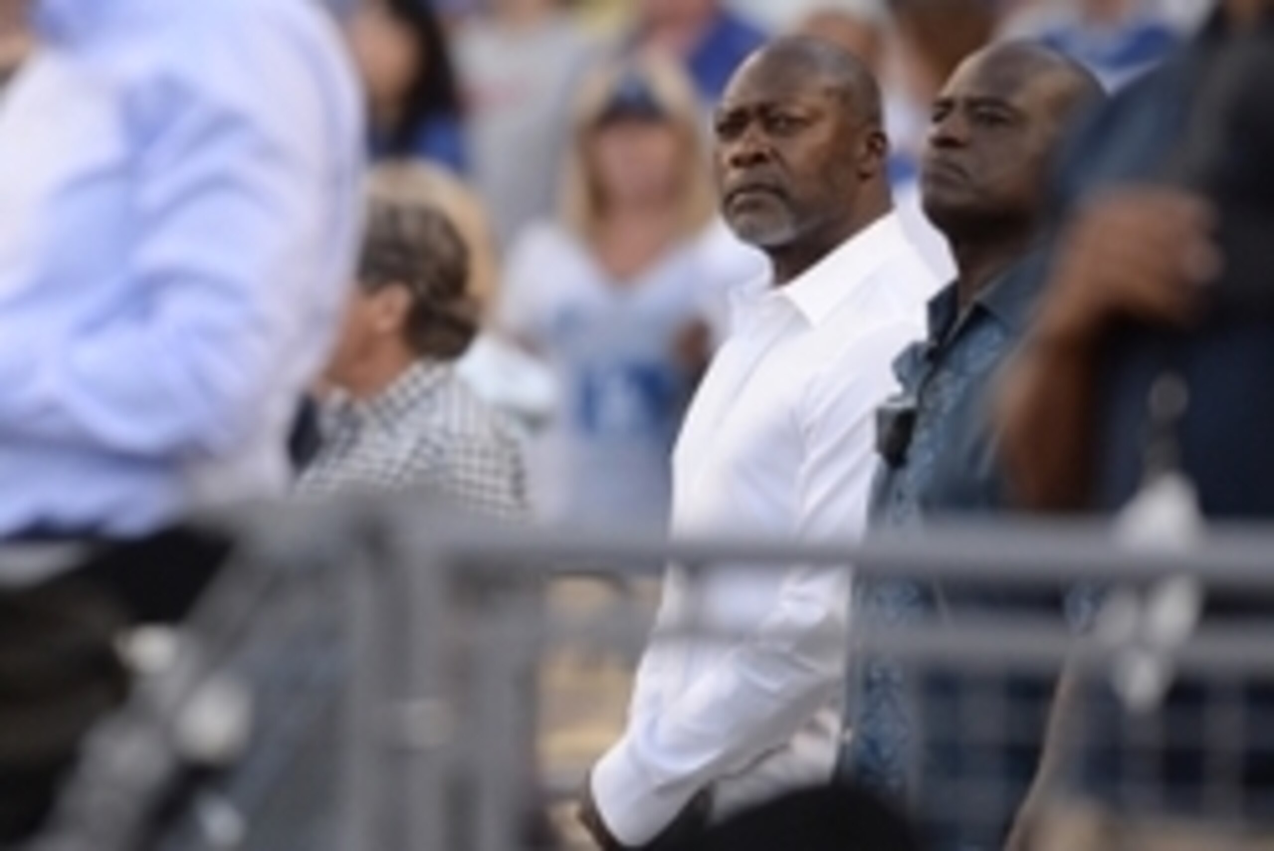 Jun 3, 2014; Los Angeles, CA, USA; Los Angeles Dodgers former pitcher and agent for Matt Kemp, Dave Stewart, watches the game against the Chicago White Sox at Dodger Stadium. Mandatory Credit: Jayne Kamin-Oncea-USA TODAY Sports