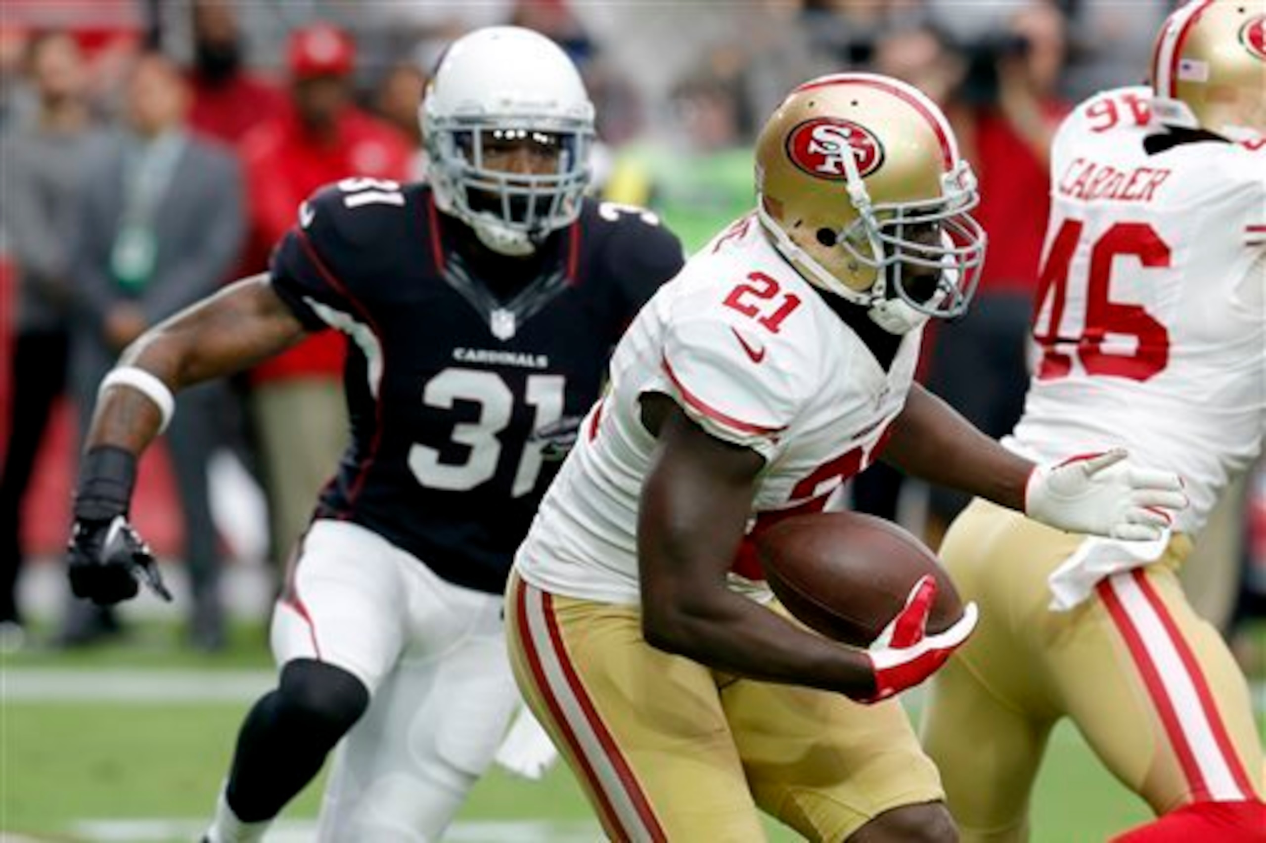 A rarity--a Frank Gore carry against Arizona.