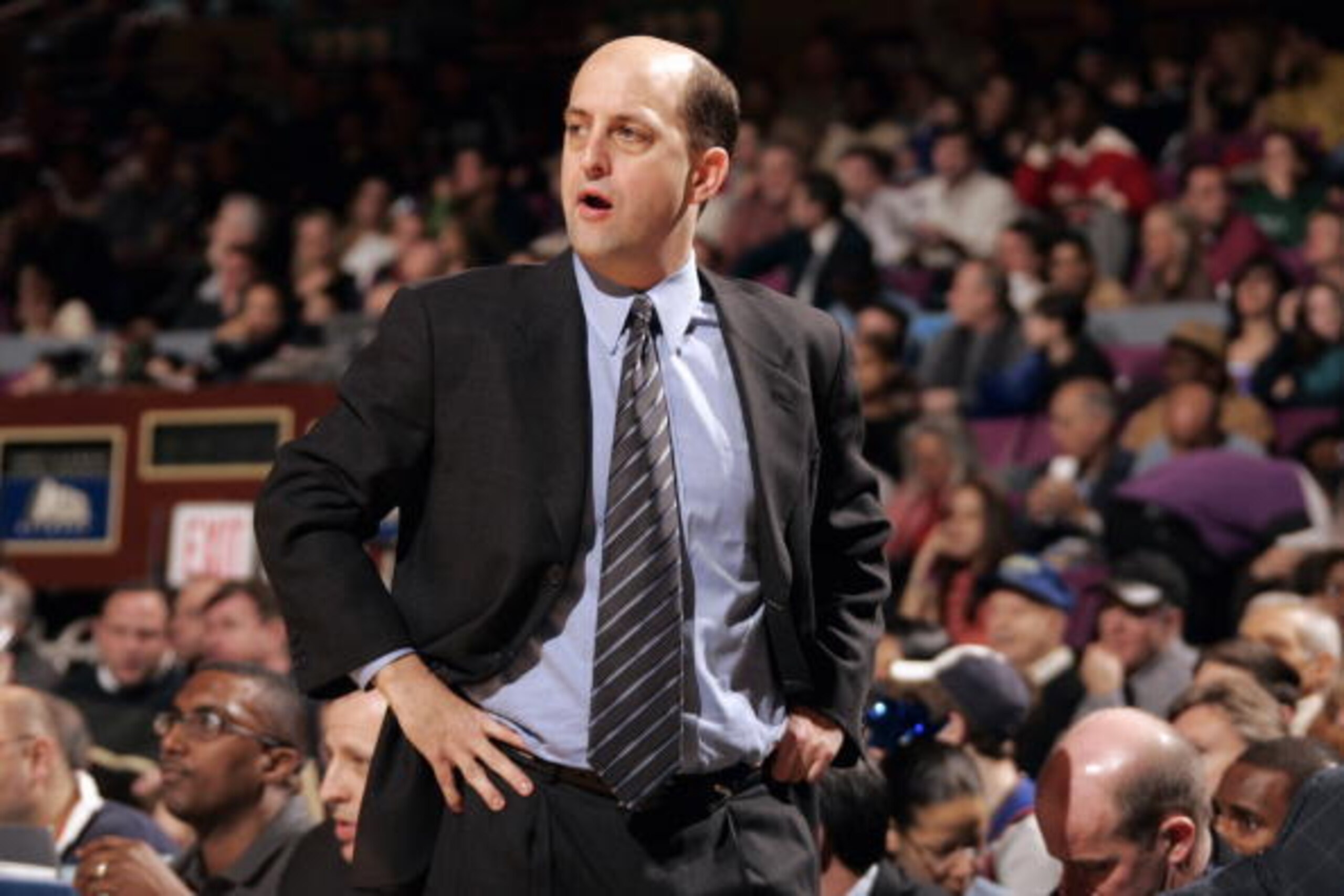 NEW YORK - FEBRUARY 5: Head coach Jeff Van Gundy of the Houston Rockets watches the action as he paces the sideline during a game against the New York Knicks at Madison Square Garden on February 5, 2006 in New York City. The Rockets won 93-89. NOTE TO NEW YORK - FEBRUARY 5: Head coach Jeff Van Gundy of the Houston Rockets watches the action as he paces the sideline during a game against the New York Knicks at Madison Square Garden on February 5, 2006 in New York City. The Rockets won 93-89. NOTE TO