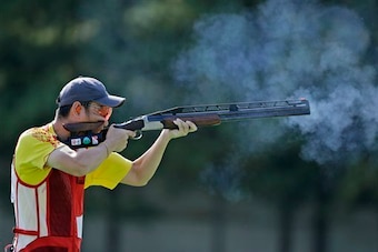 China's Hu Binyuan was unerringly accurate in the Men's Double Trap.