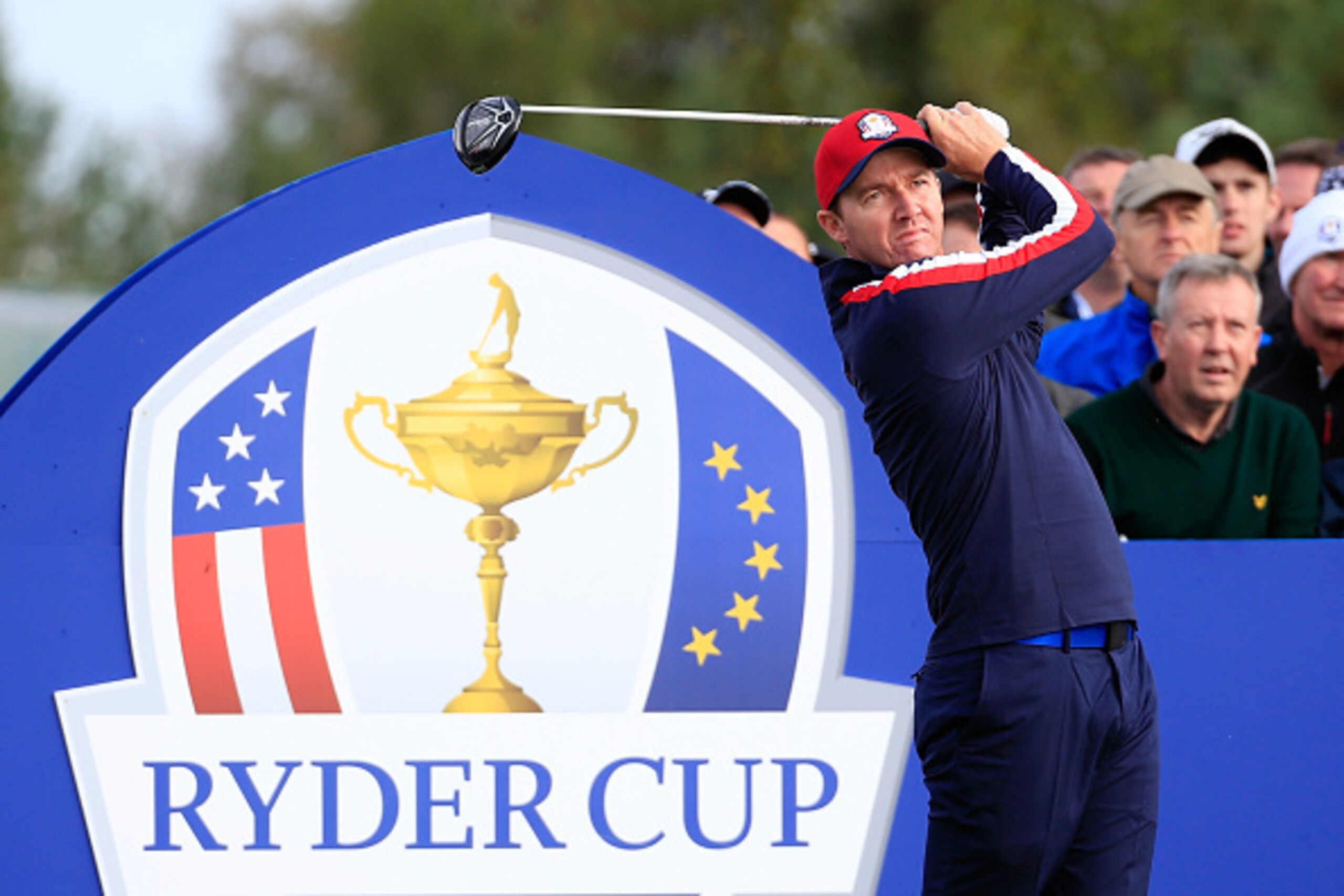 AUCHTERARDER, SCOTLAND - SEPTEMBER 23: Jimmy Walker of the United States in action during practice ahead of the 2014 Ryder Cup on the PGA Centenary course at the Gleneagles Hotel on September 23, 2014 in Auchterarder, Scotland.  (Photo by Jamie Squire/Get