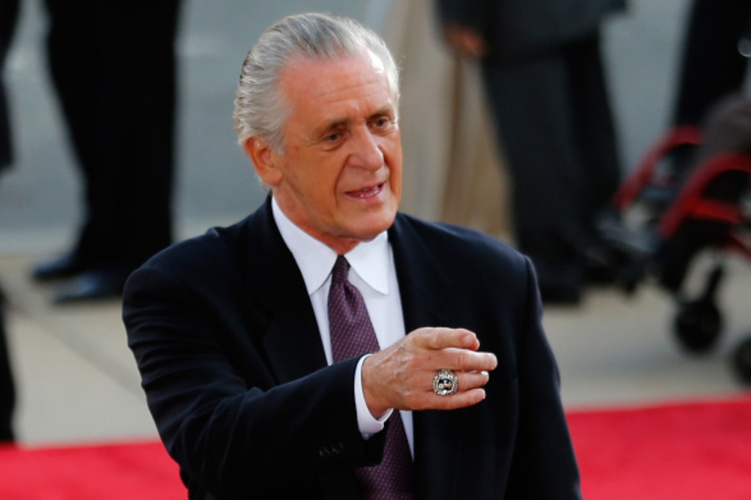 SPRINGFIELD, MA - AUGUST 8:  Pat Riley arrives for the 2014 Basketball Hall of Fame Enshrinement Ceremony at Symphony Hall on August 8, 2014 in Springfield, Massachusetts. (Photo by Jim Rogash/Getty Images)