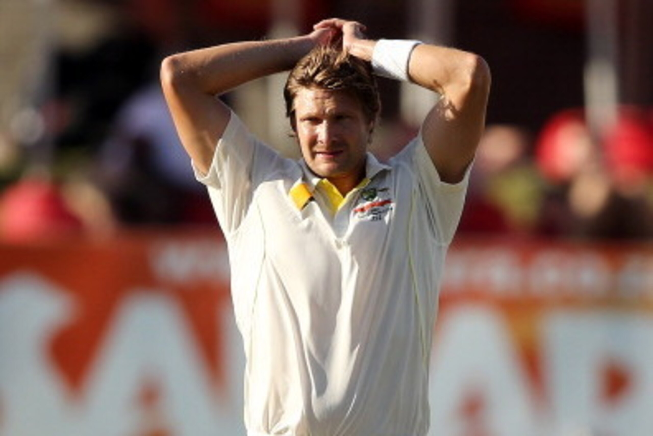 CAPE TOWN, SOUTH AFRICA - MARCH 05: Shane Watson of Australia reacts during day 5 of the third test match between South Africa and Australia at Sahara Park Newlands on March 5, 2014 in Cape Town, South Africa. (Photo by Morne de Klerk/Getty Images) CAPE TOWN, SOUTH AFRICA - MARCH 05: Shane Watson of Australia reacts during day 5 of the third test match between South Africa and Australia at Sahara Park Newlands on March 5, 2014 in Cape Town, South Africa. (Photo by Morne de Klerk/Getty Images)