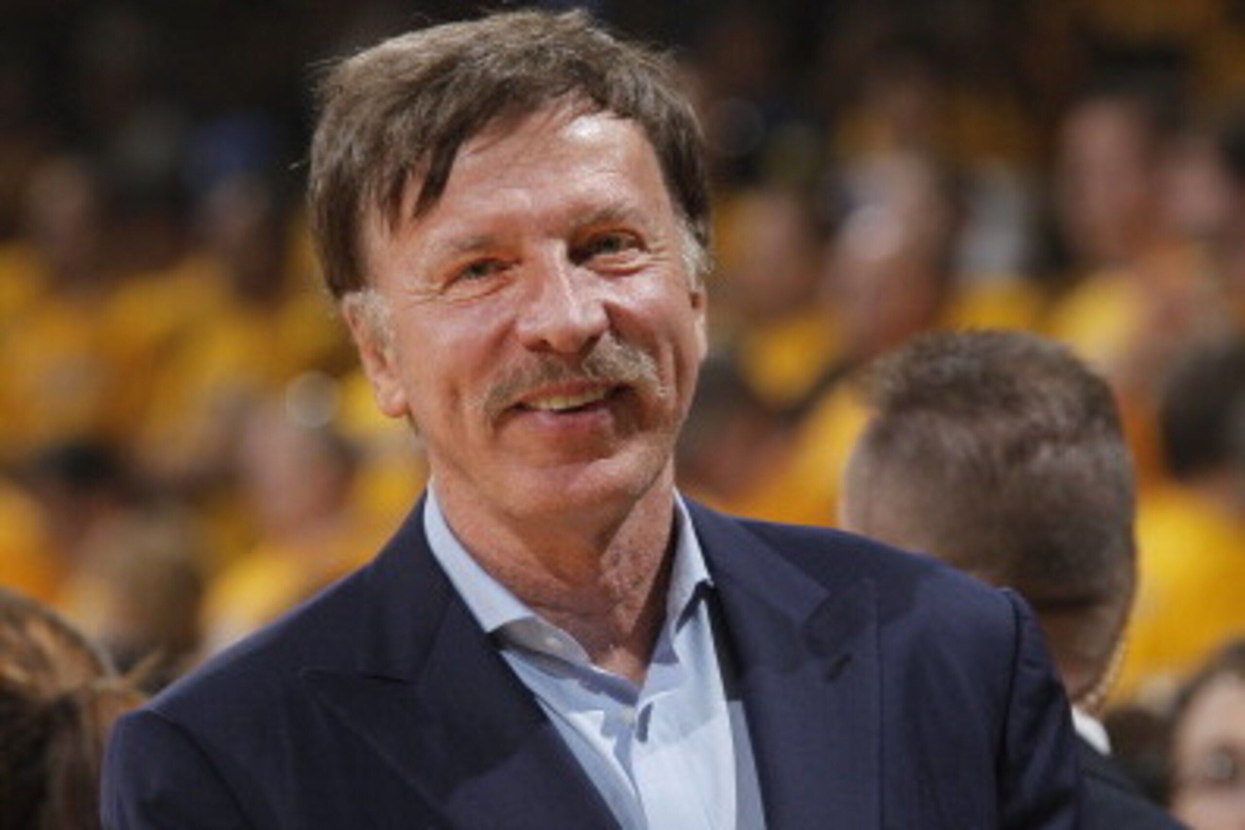 OAKLAND, CA - MAY 2: Denver Nuggets owner Stan Kroenke watches his team face off against the Golden State Warriors in Game Six of the Western Conference Quarterfinals during the 2013 NBA Playoffs on May 2, 2013 at Oracle Arena in Oakland, California. NOTE