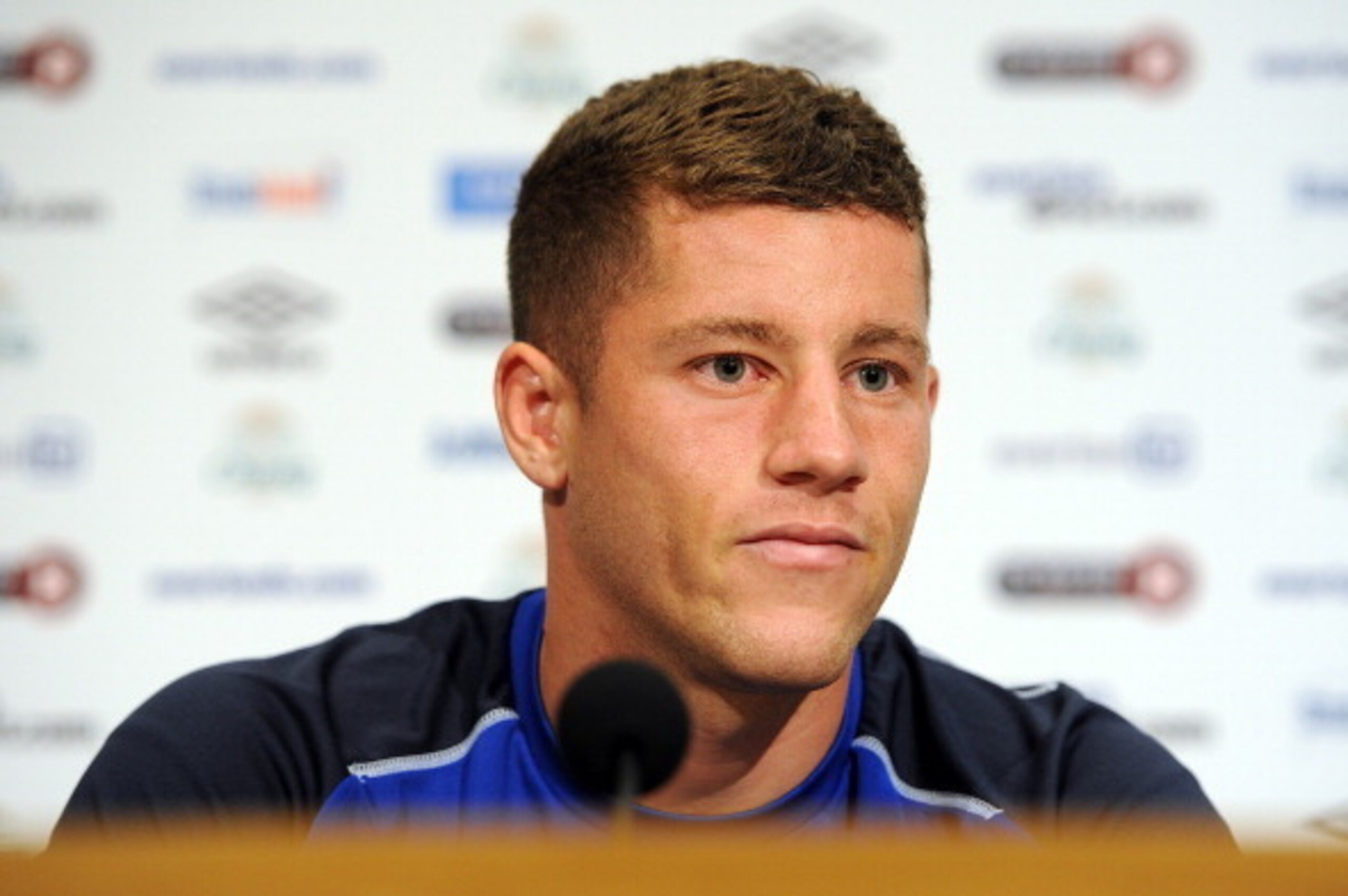 LIVERPOOL, ENGLAND - JULY 29: Ross Barkley of Everton speaks during a press conference at Finch Farm on July 29, 2014 in Liverpool, England. (Photo by Chris Brunskill/Getty Images)