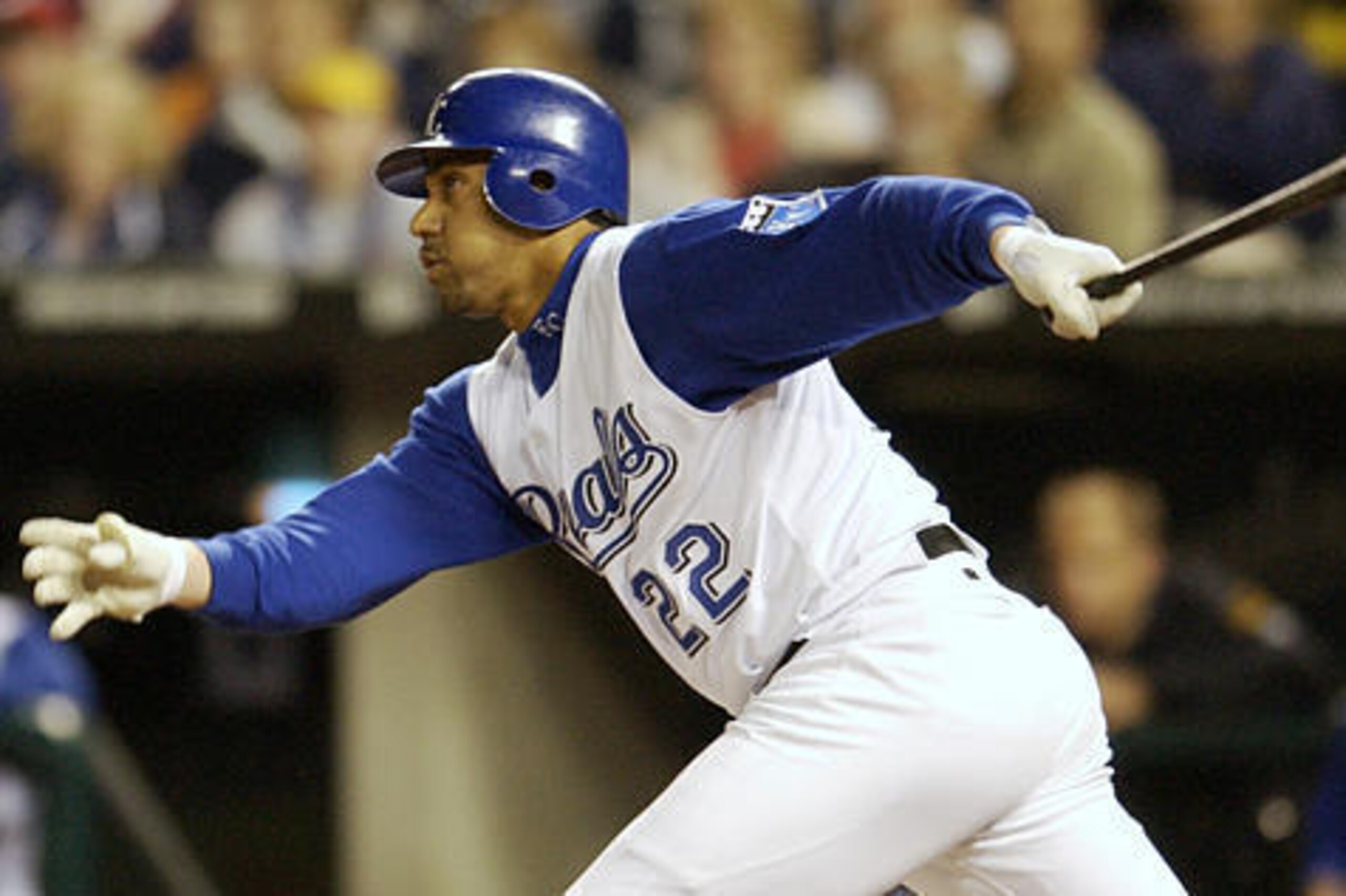 Look! Actual photographic evidence of Juan Gonzalez in a Royals uniform—and playing!