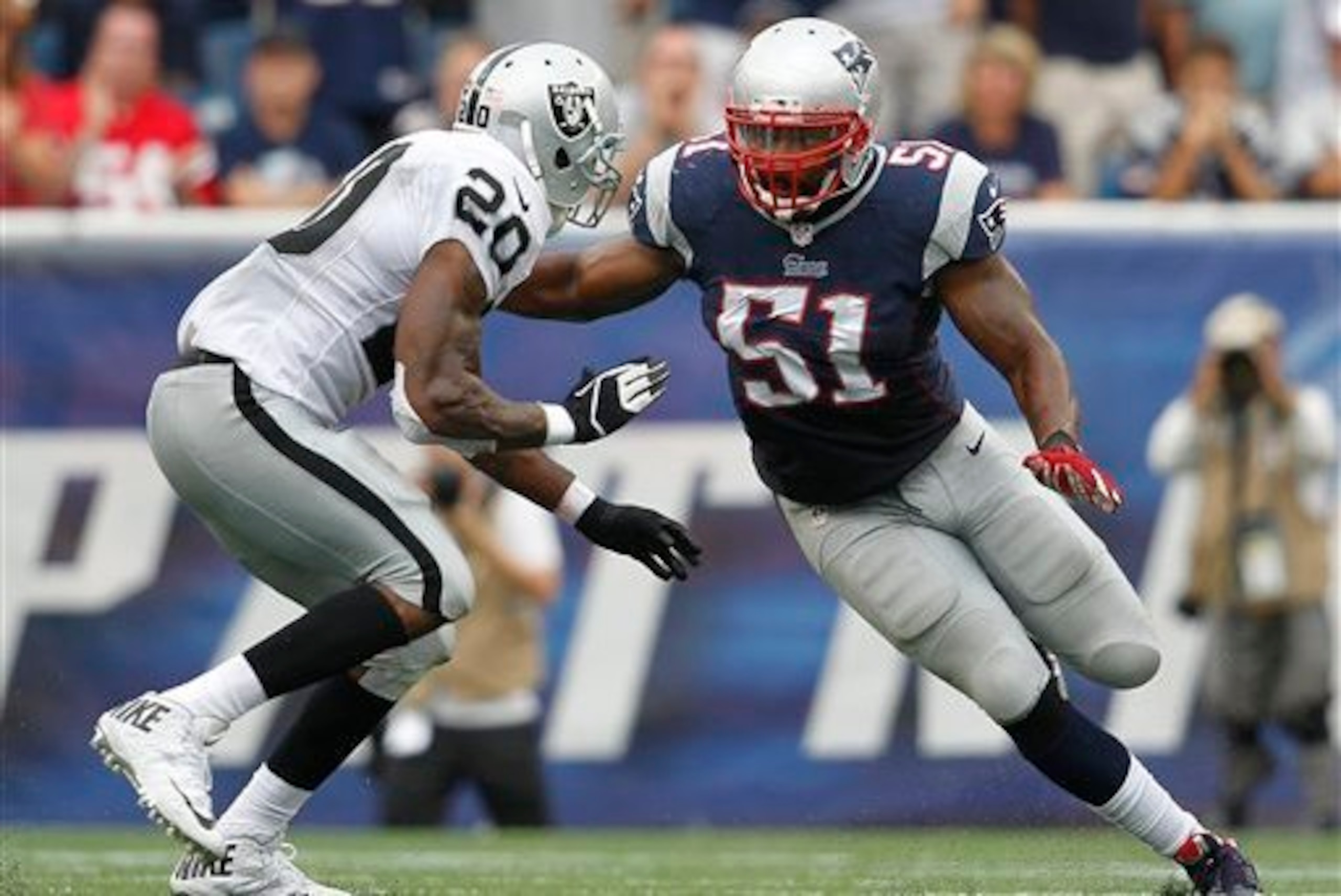 Behind New England's starting linebackers, led by Jerod Mayo, there's uncertainty. Behind New England's starting linebackers, led by Jerod Mayo, there's uncertainty.